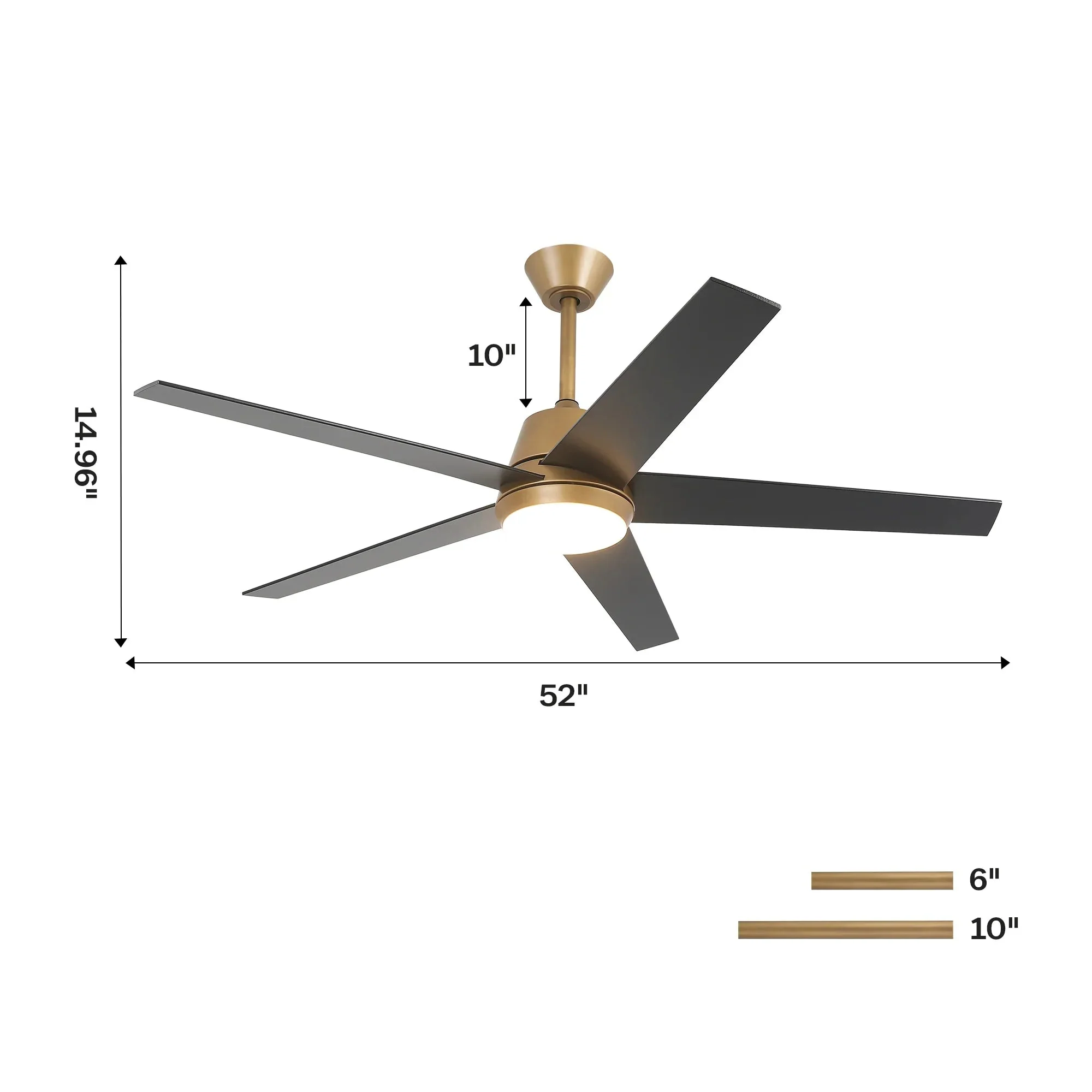Vaczon 52 Inch Otis Downrod Mount LED Ceiling Fan with APP & Remote Control - Image 18