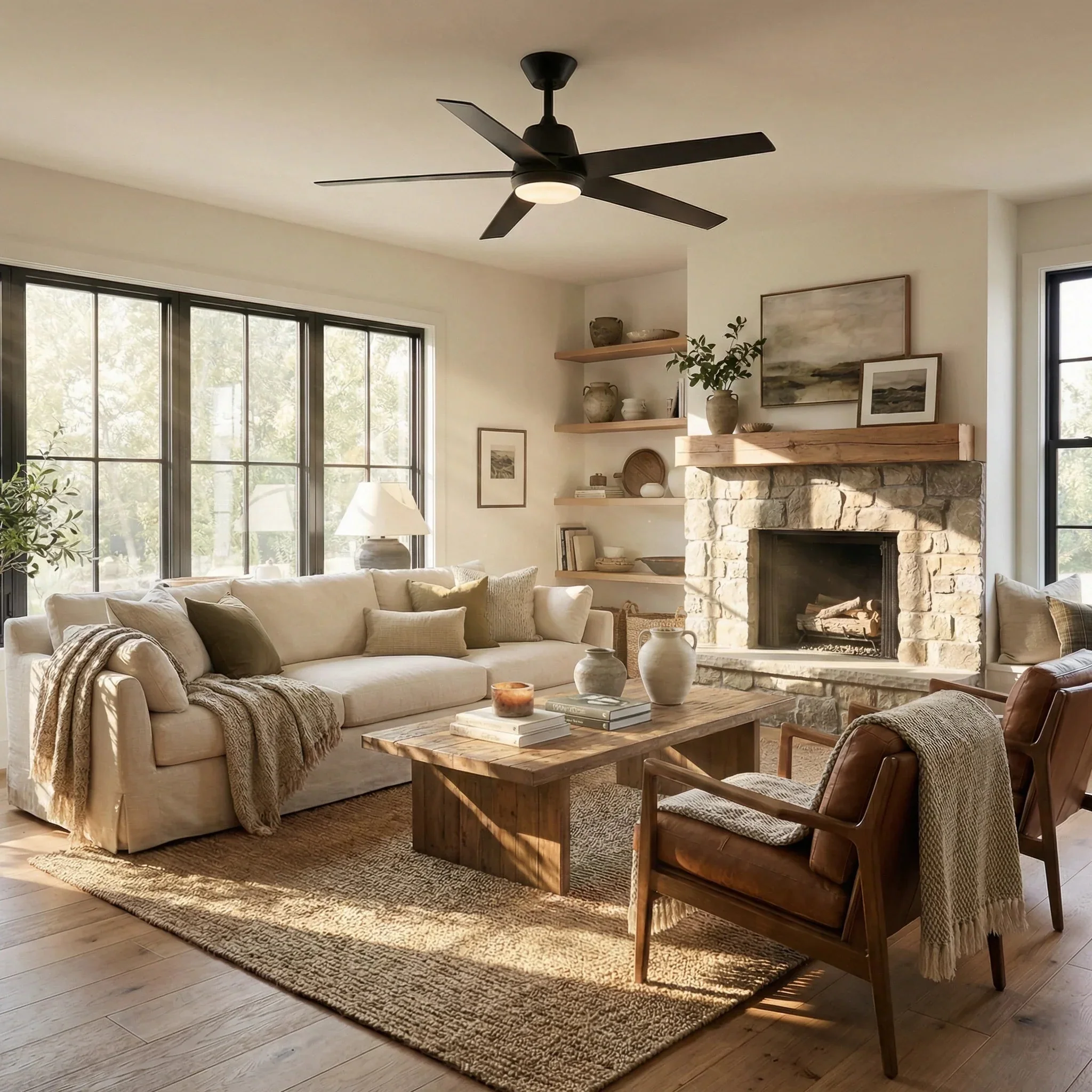Vaczon 52 Inch Otis Downrod Mount LED Ceiling Fan with APP & Remote Control - Image 4