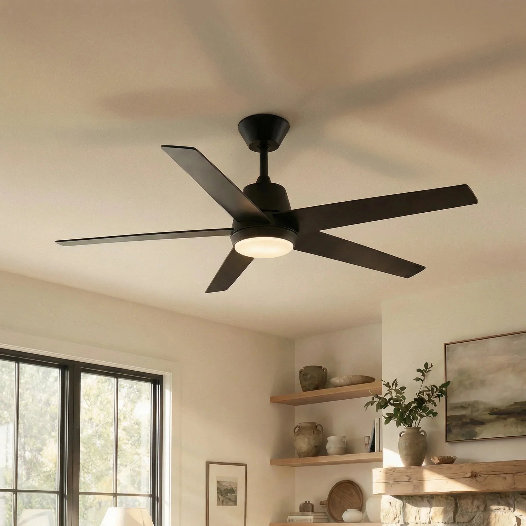 Vaczon 52 Inch Otis Downrod Mount LED Ceiling Fan with APP & Remote Control - Image 7