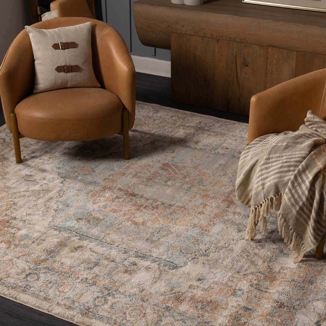 Vaeda Blue & Beige Thick Luxe Rug - Image 12