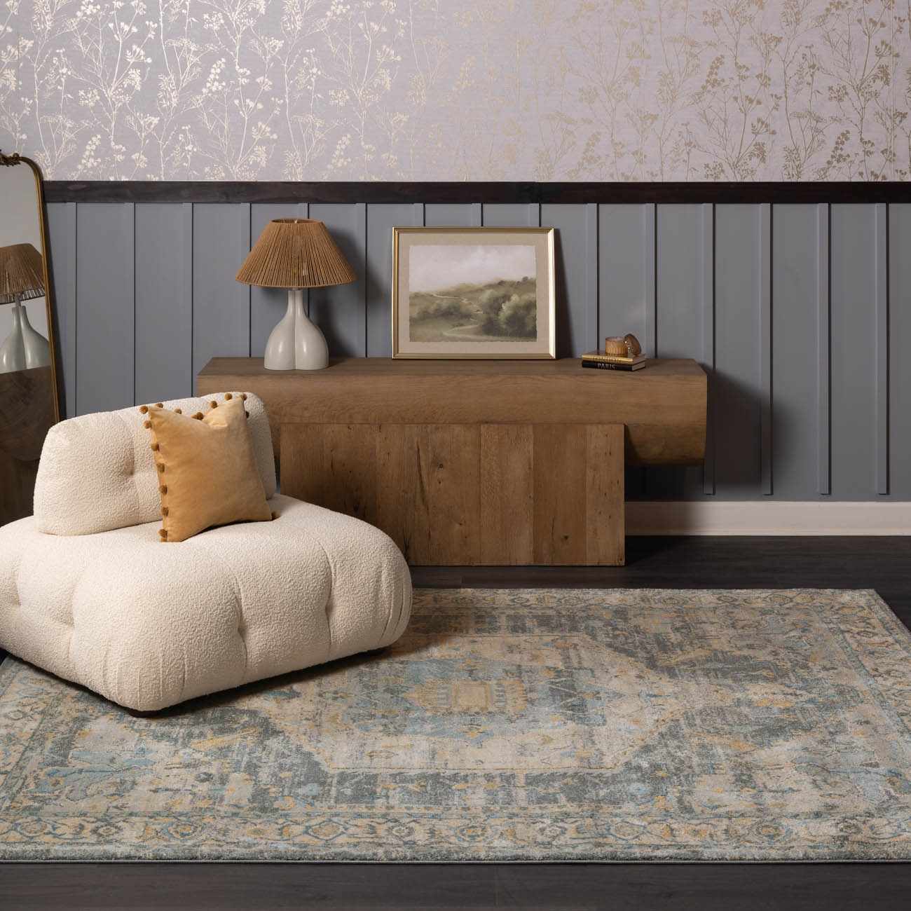 Vaeda Blue Thick Luxe Rug - Image 2