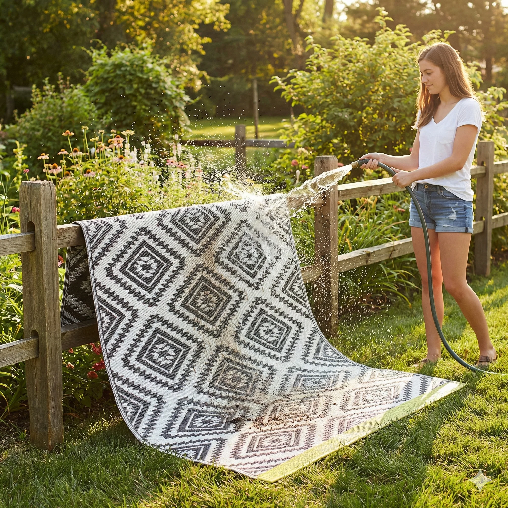 Valencia - Gray Outdoor Rug for Patio FINAL SALE - Image 6