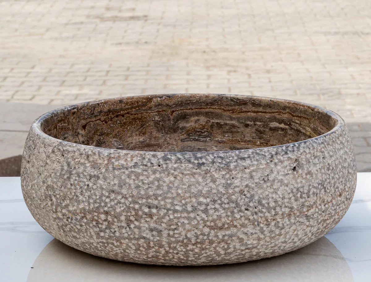 Valencia Travertine Above Vanity Bathroom Sink Rustic Sand-blasted (D)16" (H)6"-In Stock - Image 5