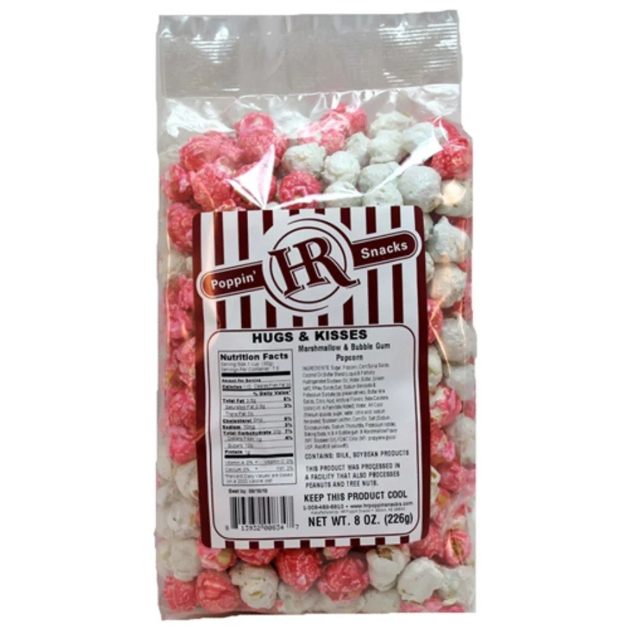 Valentine's Day Hugs & Kisses Marshmallow Flavored Popcorn | Pack of 3 | Multiple Sizes | HR Poppin' Snacks - Image 2