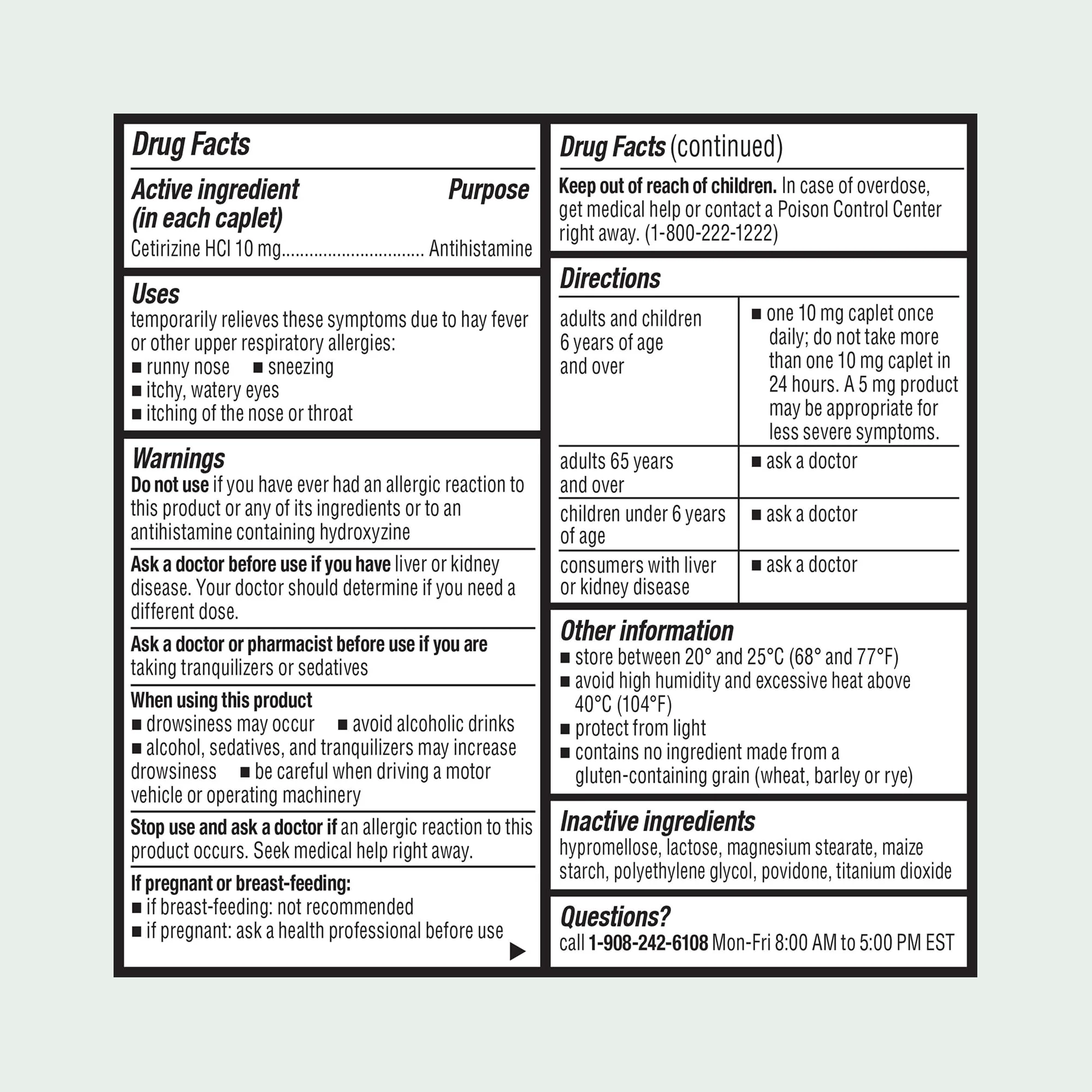 ValuMeds 24-Hour Allergy Medicine Antihistamine for Pollen, Hay Fever, Dry, Itchy Eyes, Allergies | Cetirizine HCl 10mg Caplets, Compare to Leading Brand (500 Count) - Image 2