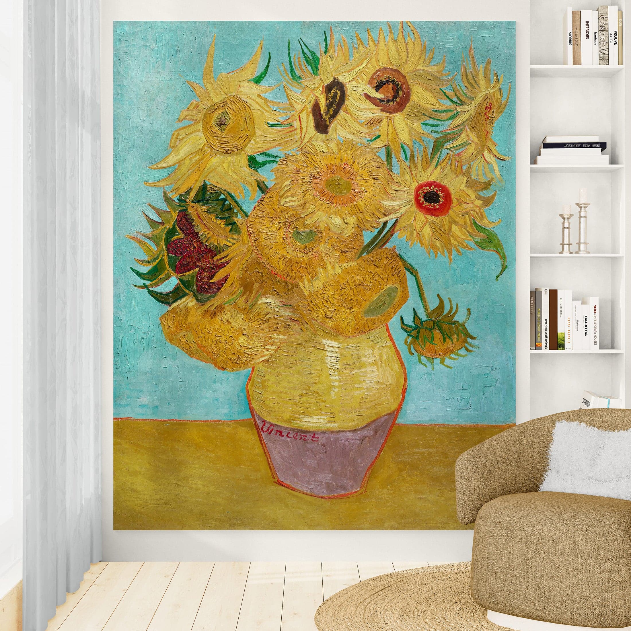Van Gogh Sunflower Painting Wallpaper Mural. #7039 - Image 3