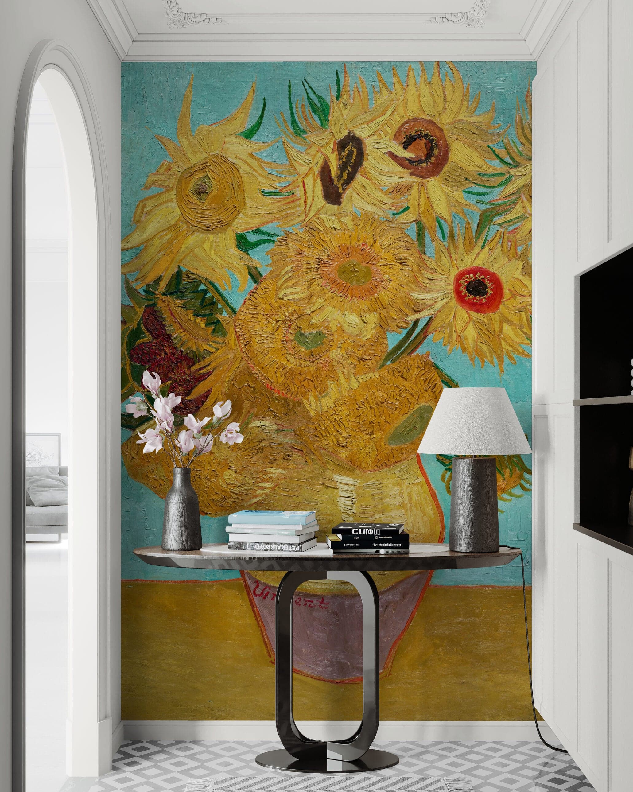 Van Gogh Sunflower Painting Wallpaper Mural. #7039 - Image 4