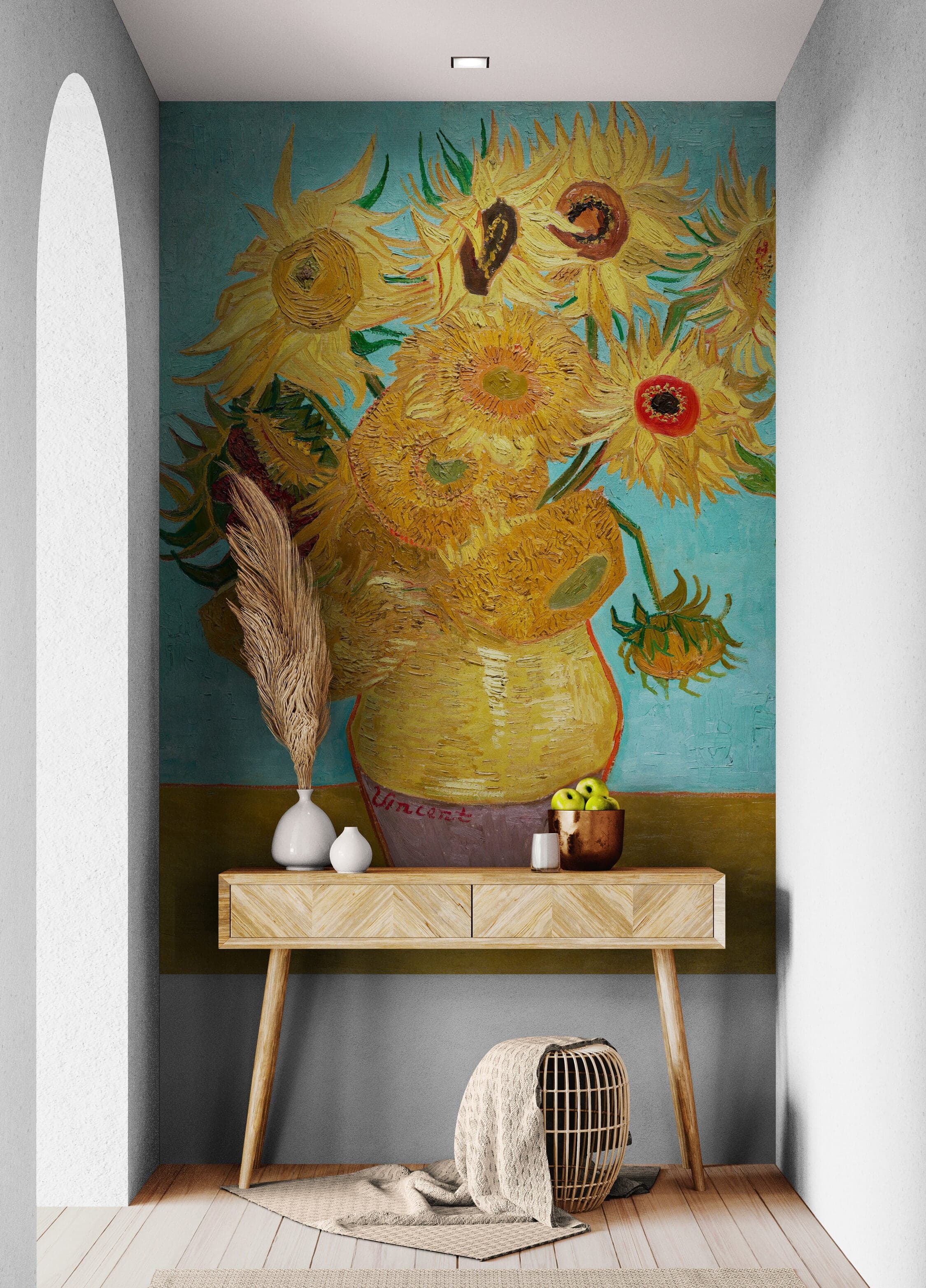 Van Gogh Sunflower Painting Wallpaper Mural. #7039 - Image 7