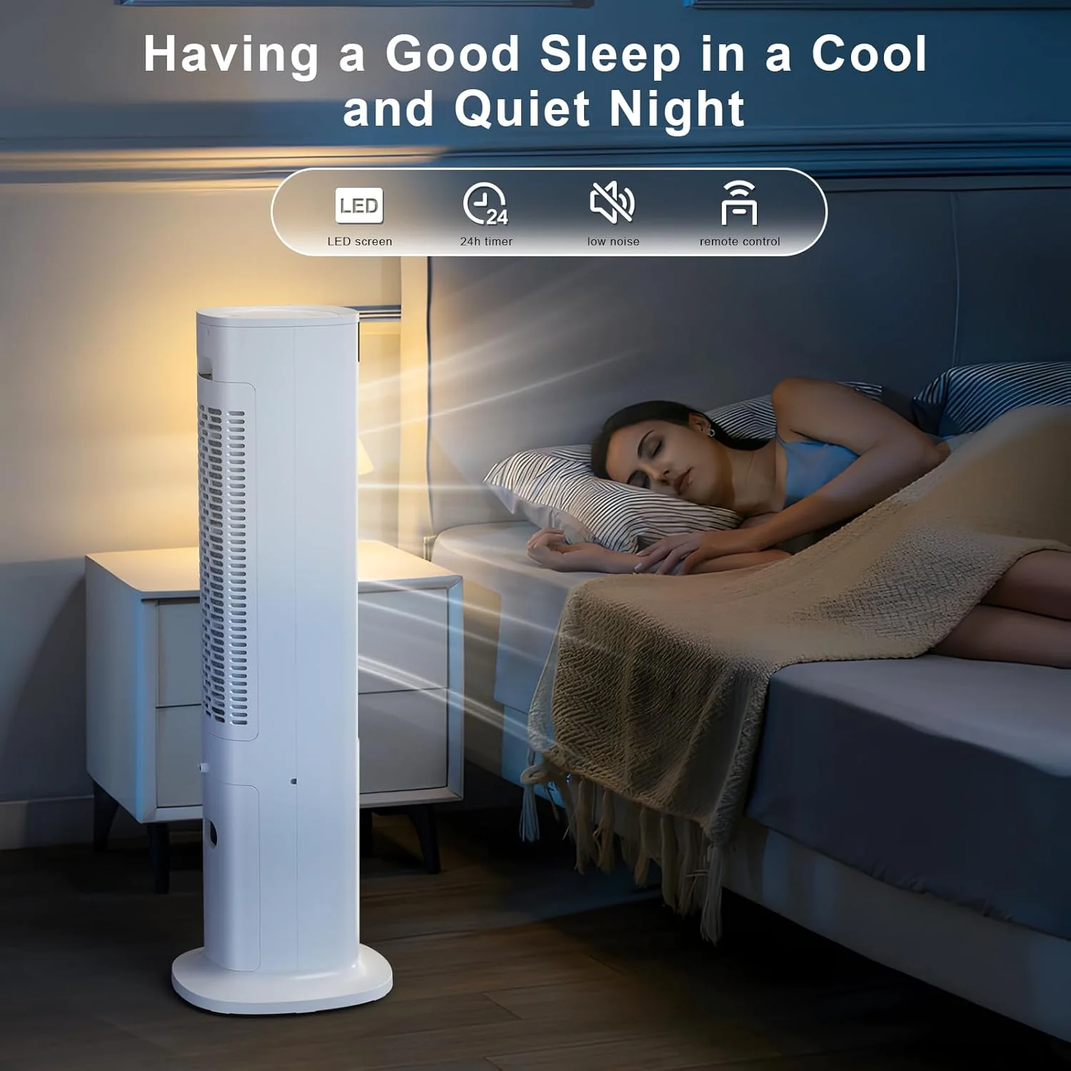 vaporative Air Cooler, 40" Cooling Fan that Blow Cold Air, Swamp Cooler with 80° Oscillation, - Image 6
