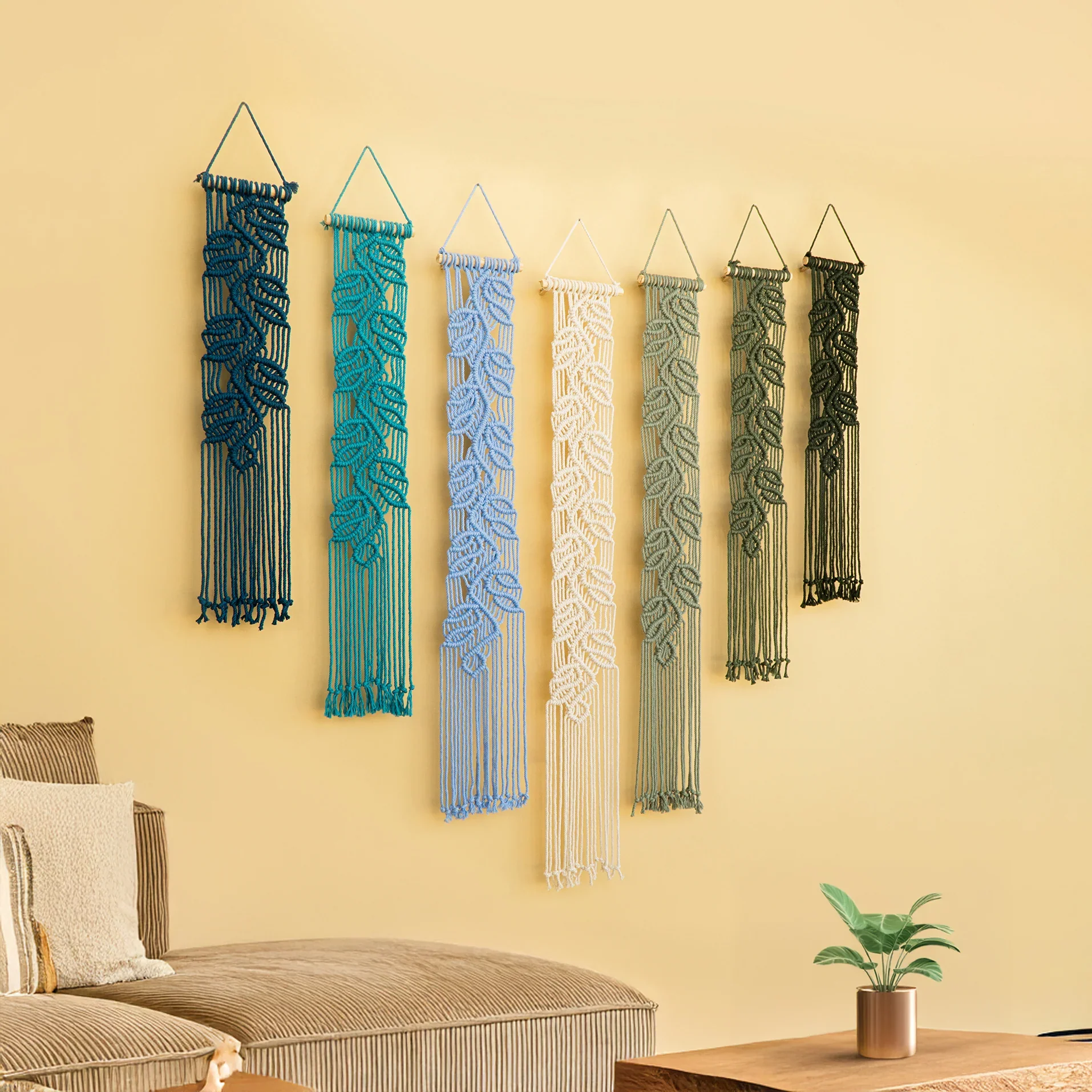 Vela Blue Green Macrame Wall Hangings - Image 10