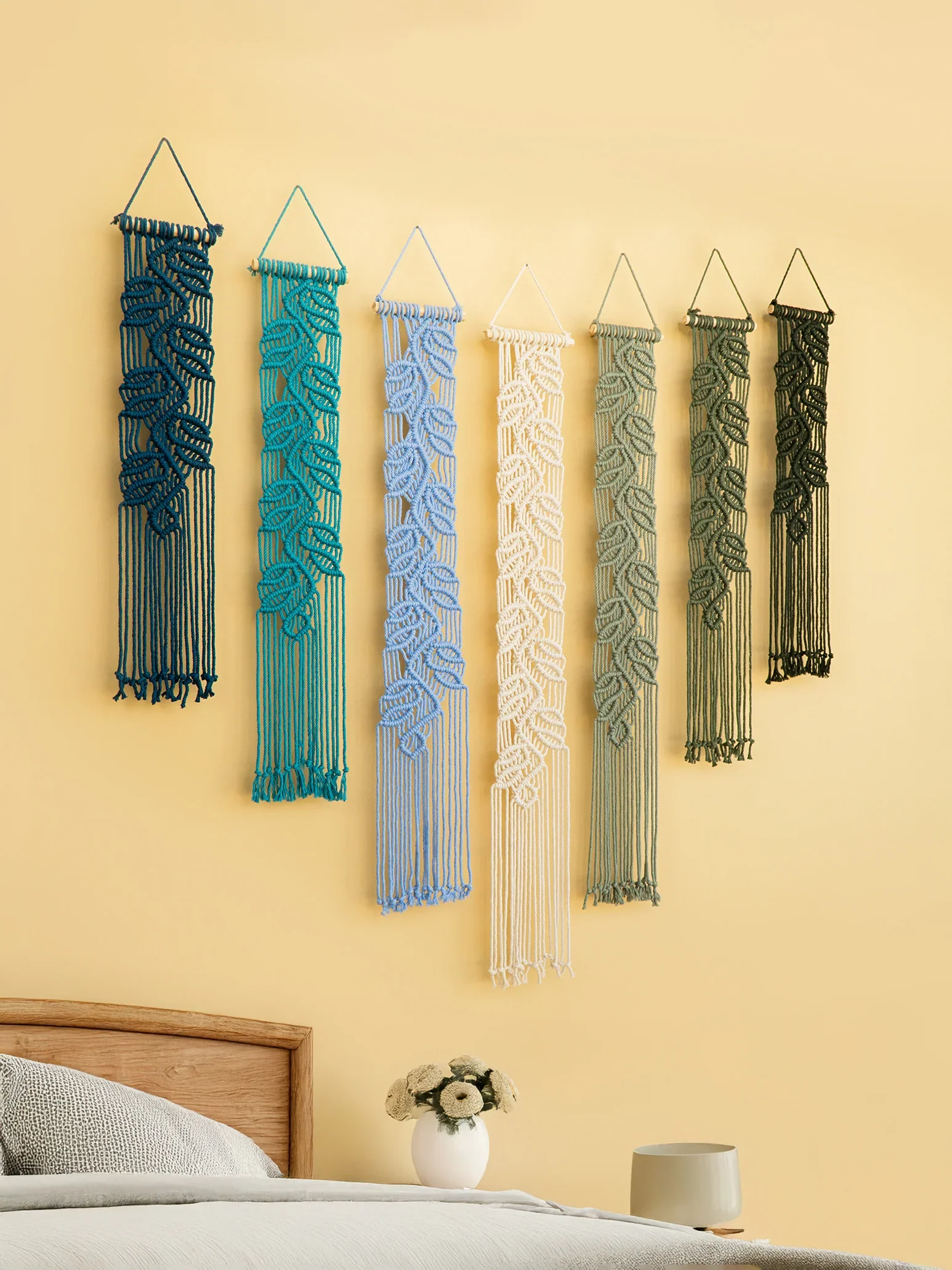 Vela Blue Green Macrame Wall Hangings - Image 2