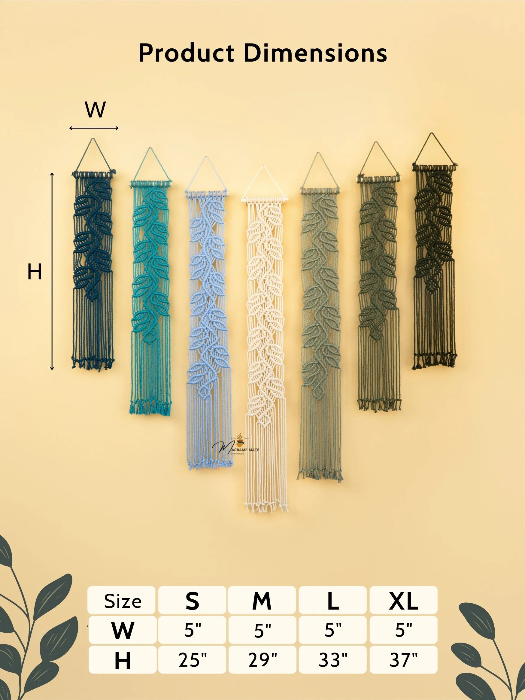 Vela Blue Green Macrame Wall Hangings - Image 3
