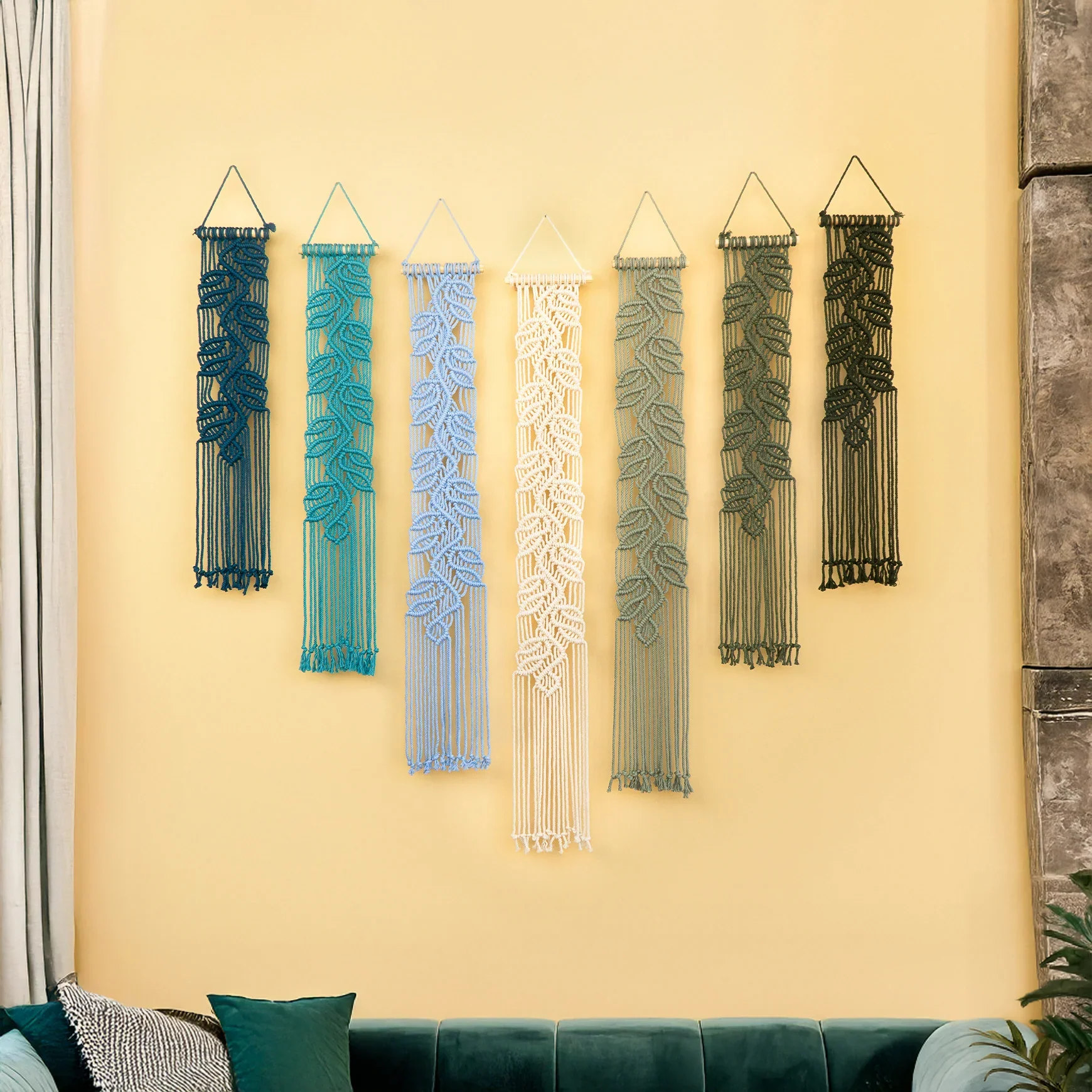 Vela Blue Green Macrame Wall Hangings - Image 6