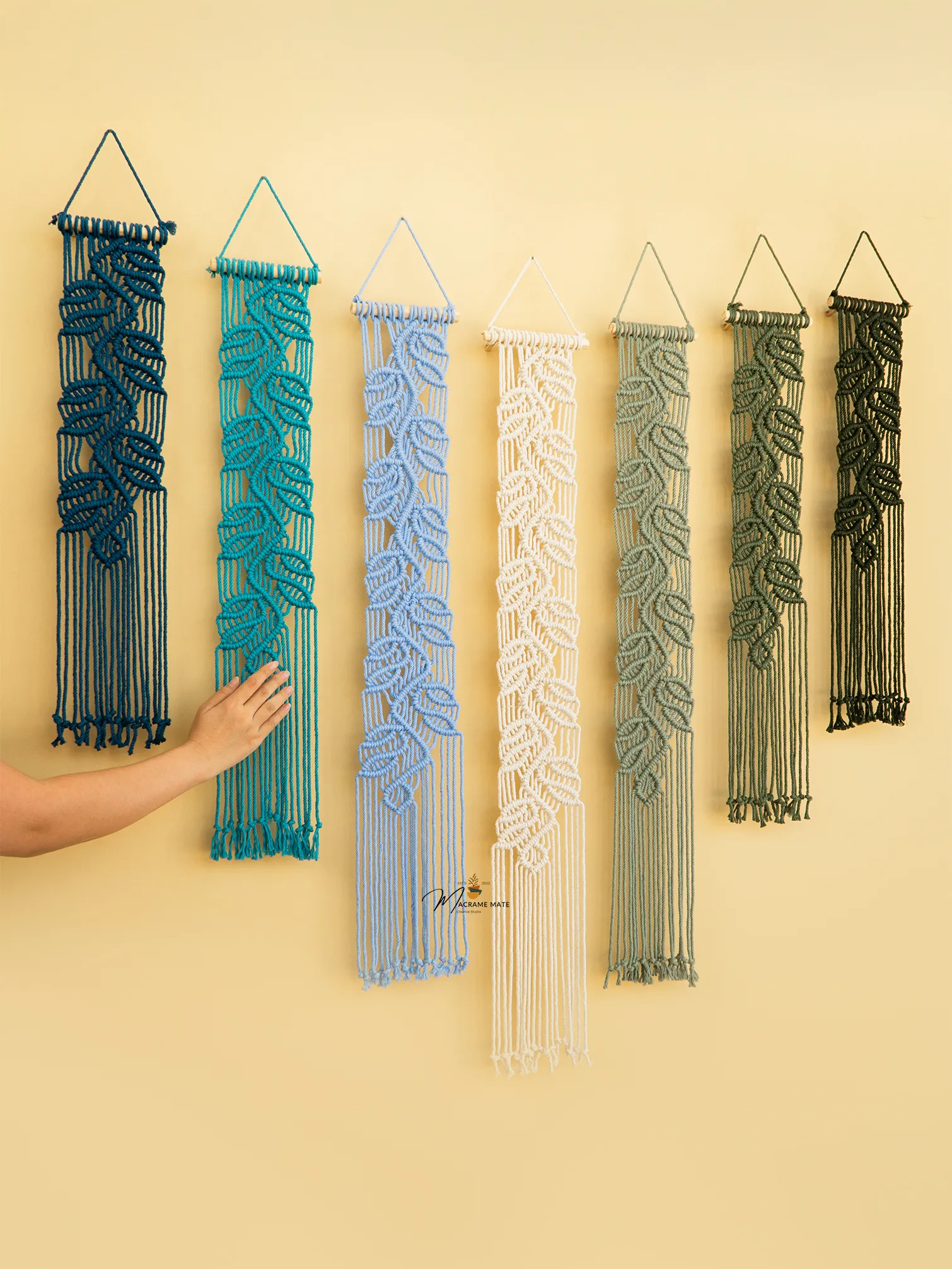 Vela Blue Green Macrame Wall Hangings - Image 8