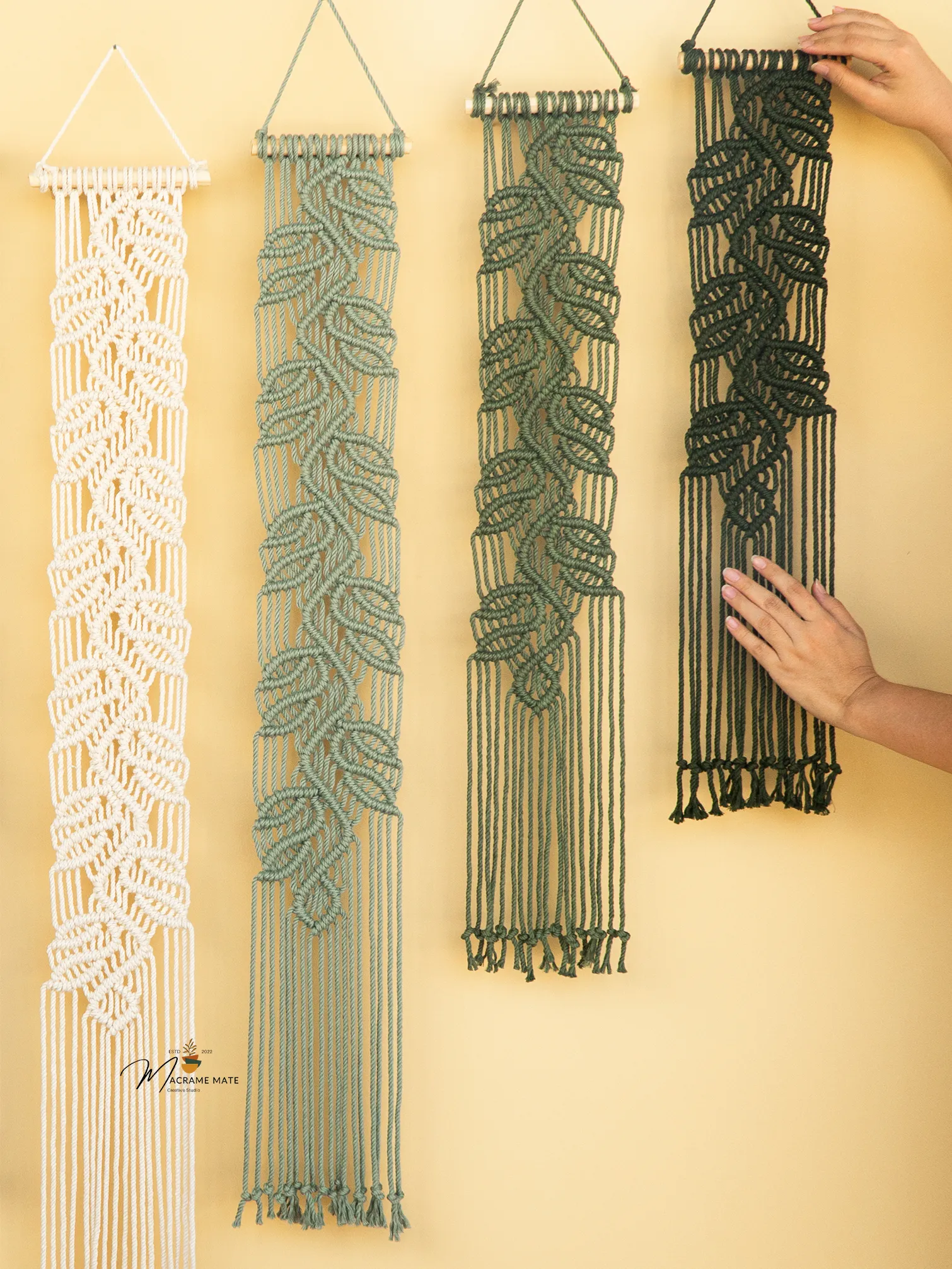 Vela Blue Green Macrame Wall Hangings - Image 9