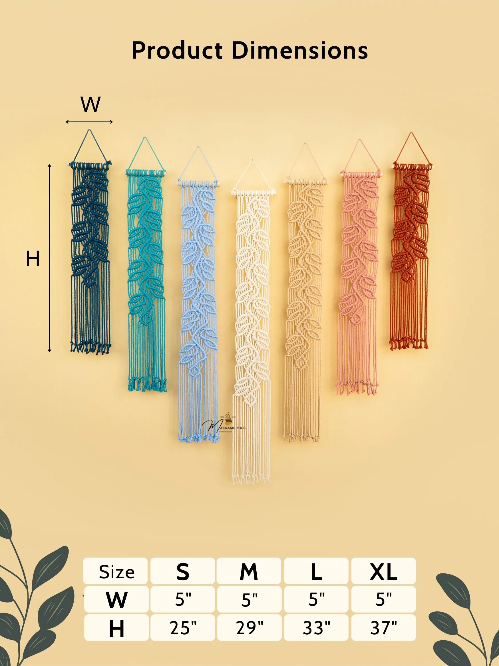 Vela Blue Pink Macrame Wall Hangings - Image 3