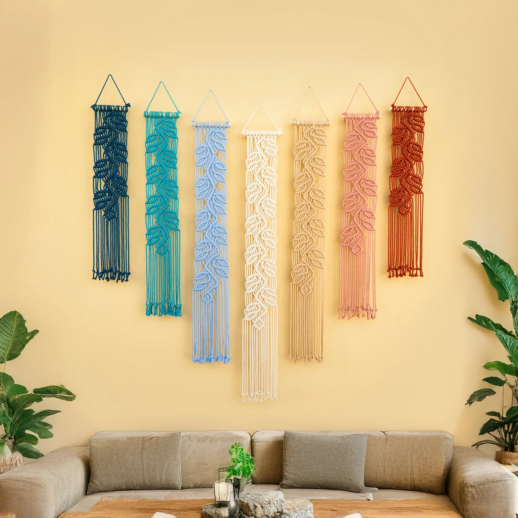 Vela Blue Pink Macrame Wall Hangings - Image 6