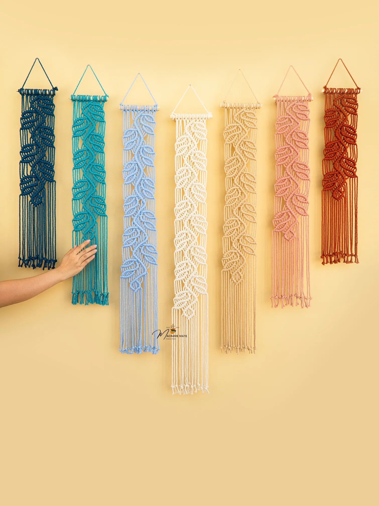 Vela Blue Pink Macrame Wall Hangings - Image 7