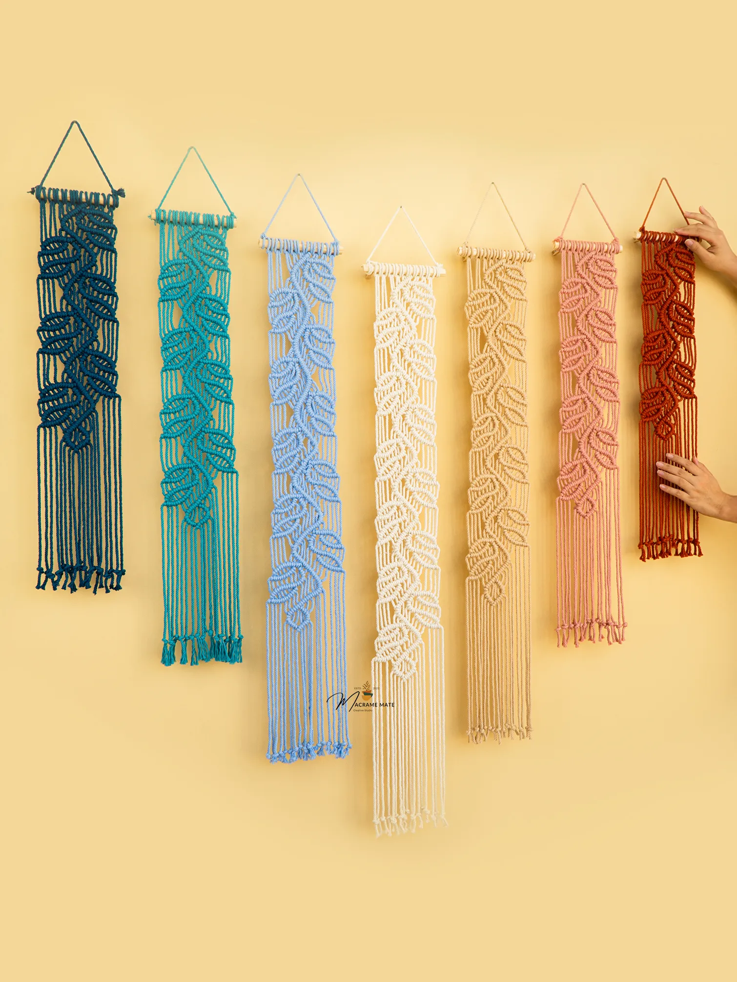 Vela Blue Pink Macrame Wall Hangings - Image 8
