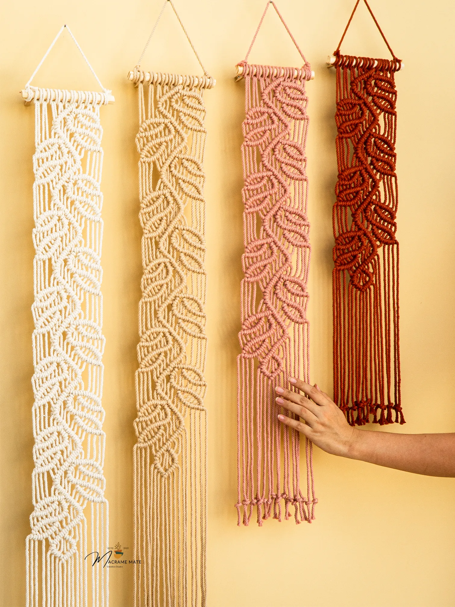 Vela Blue Pink Macrame Wall Hangings - Image 9