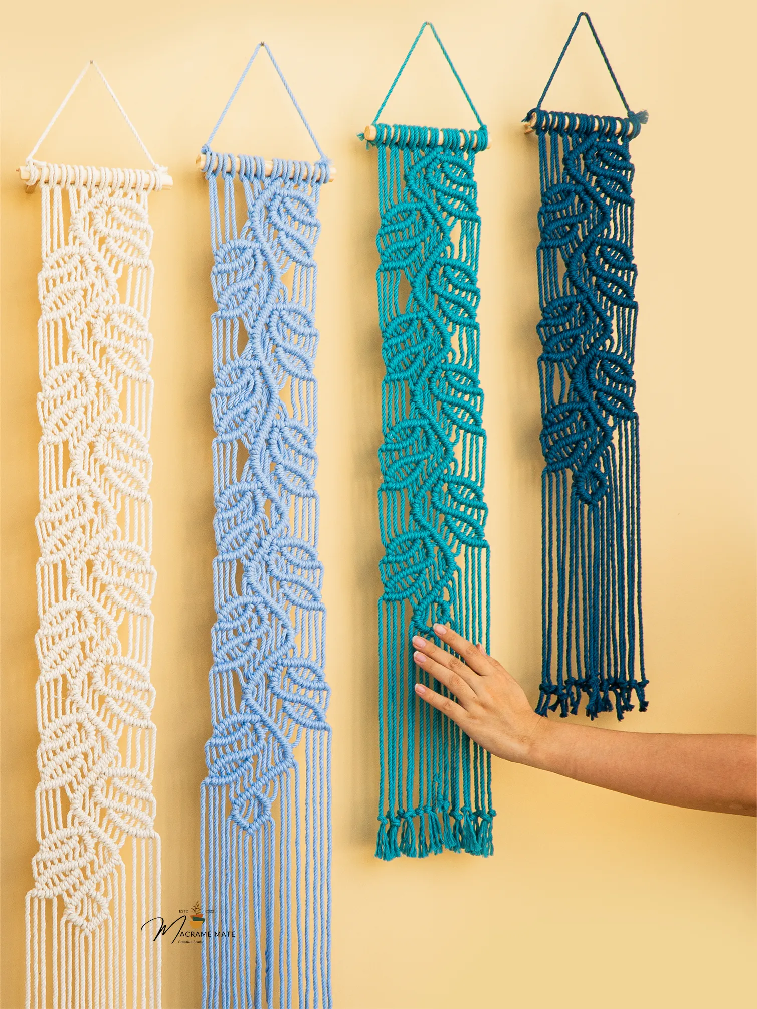 Vela Earth Blue Macrame Wall Hangings - Image 10
