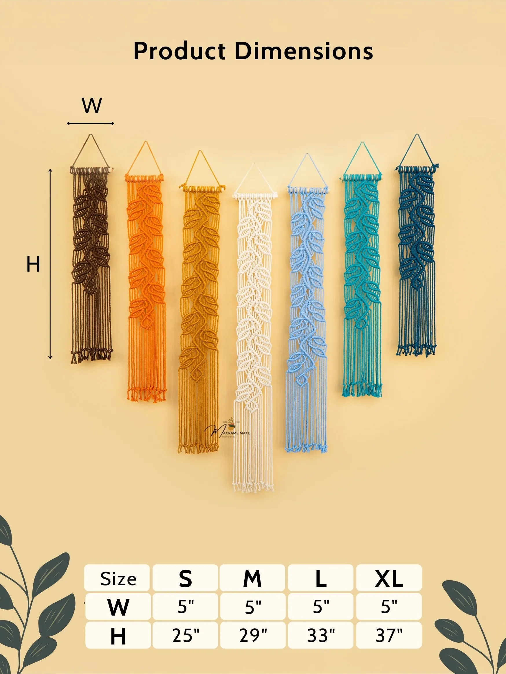 Vela Earth Blue Macrame Wall Hangings - Image 3