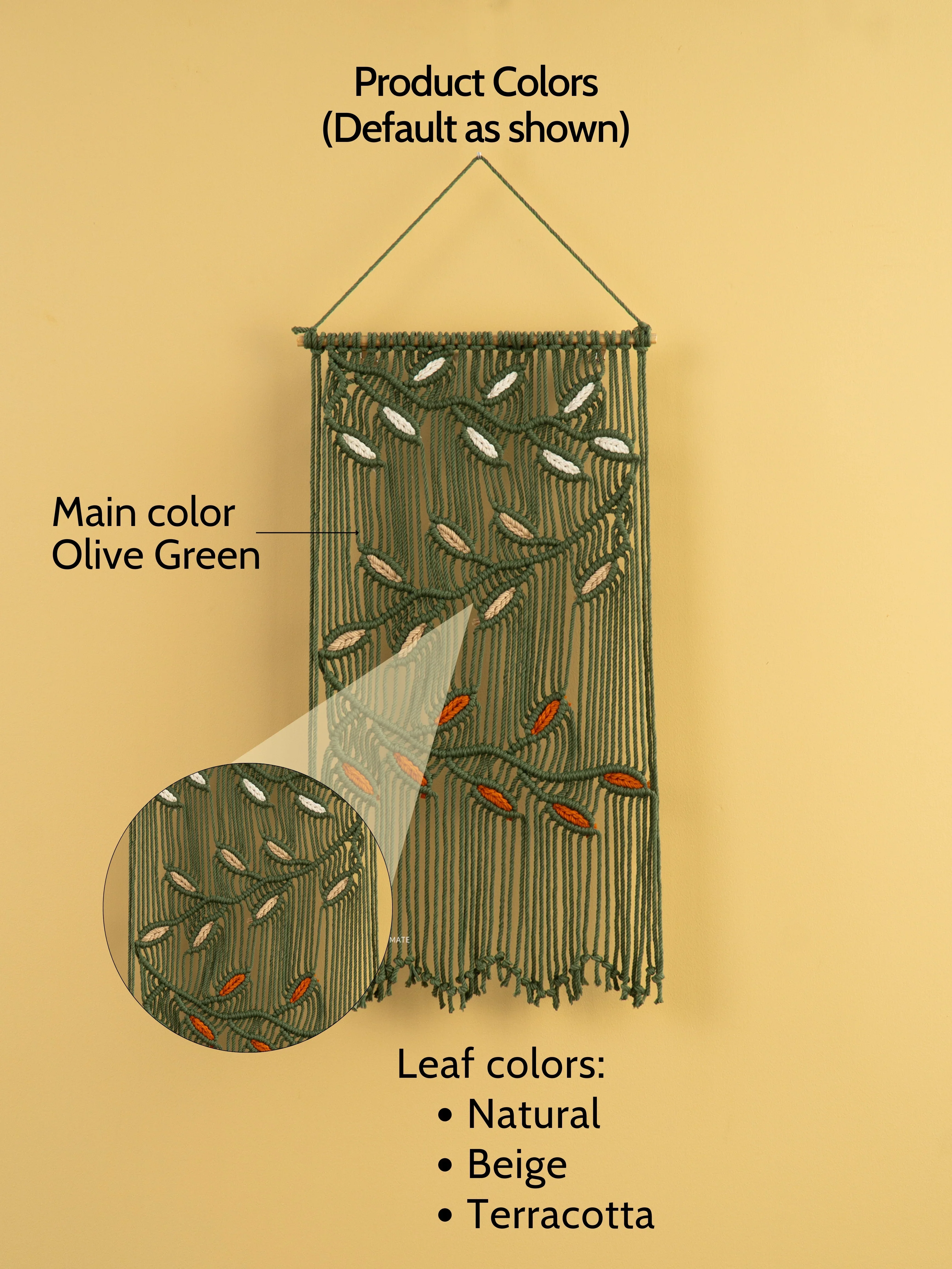 Vela Green Macrame Leaves - Image 3