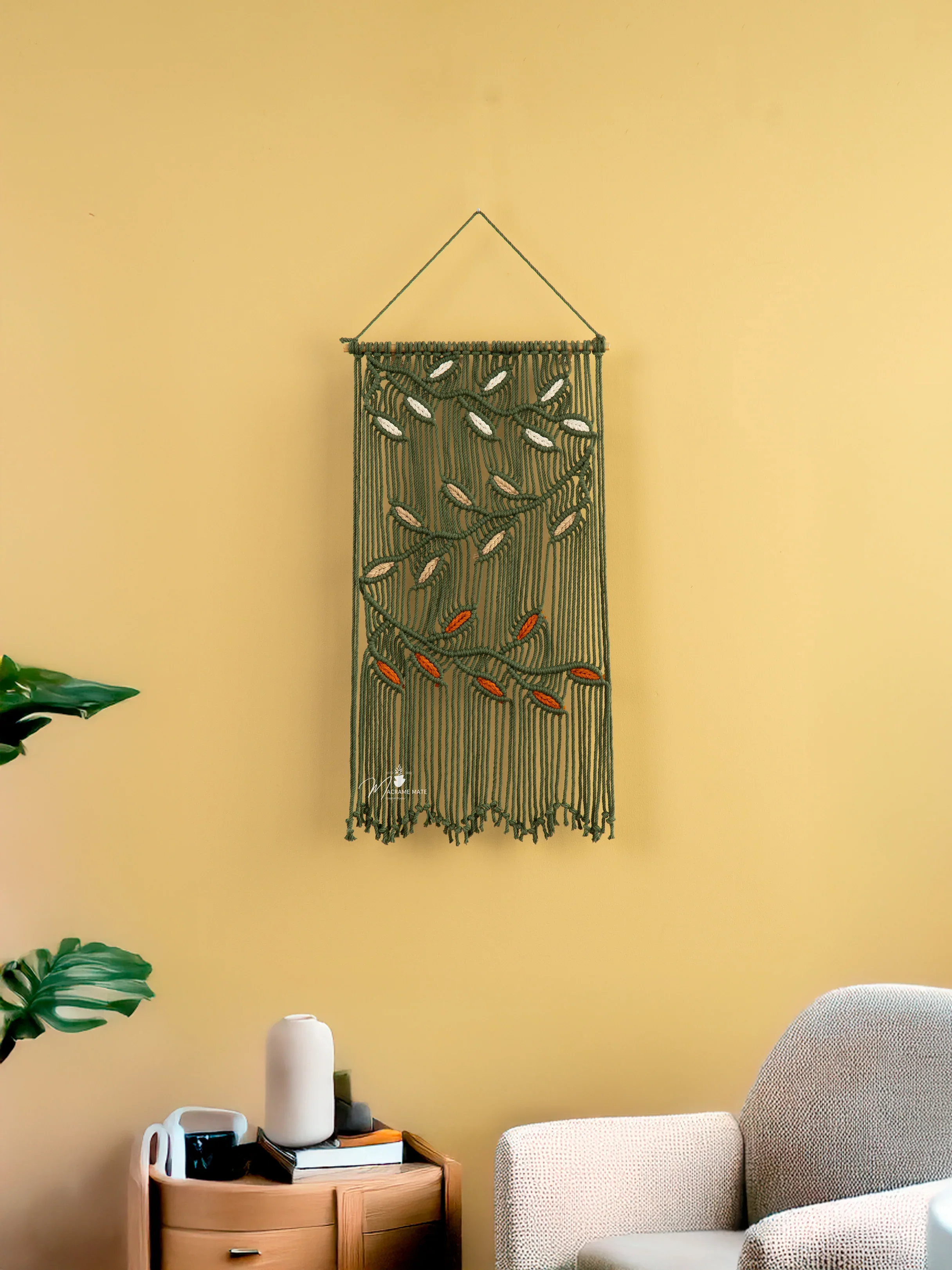 Vela Green Macrame Leaves - Image 8