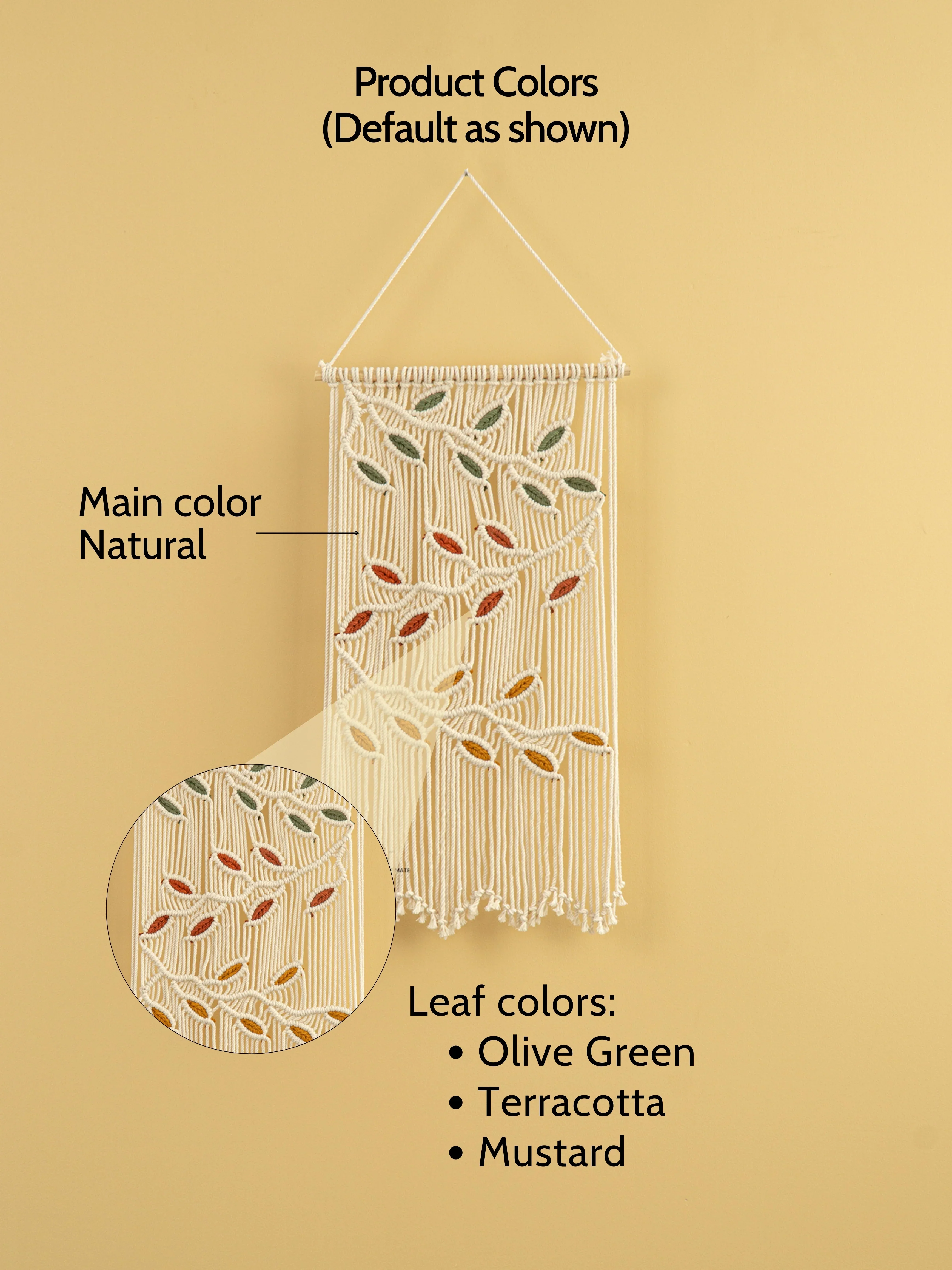 Vela Natural Macrame Leaves - Image 2