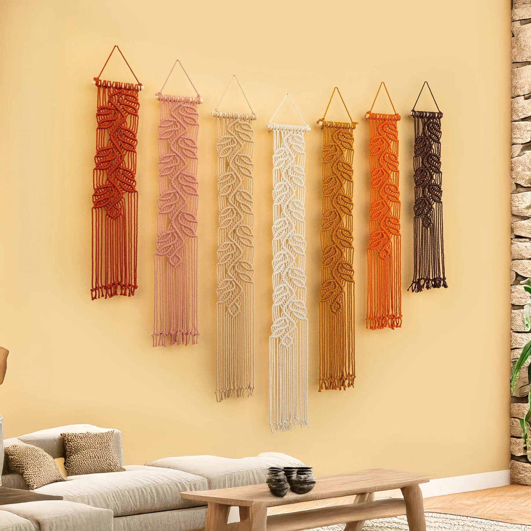 Vela Pink Earth Macrame Wall Hangings - Image 2