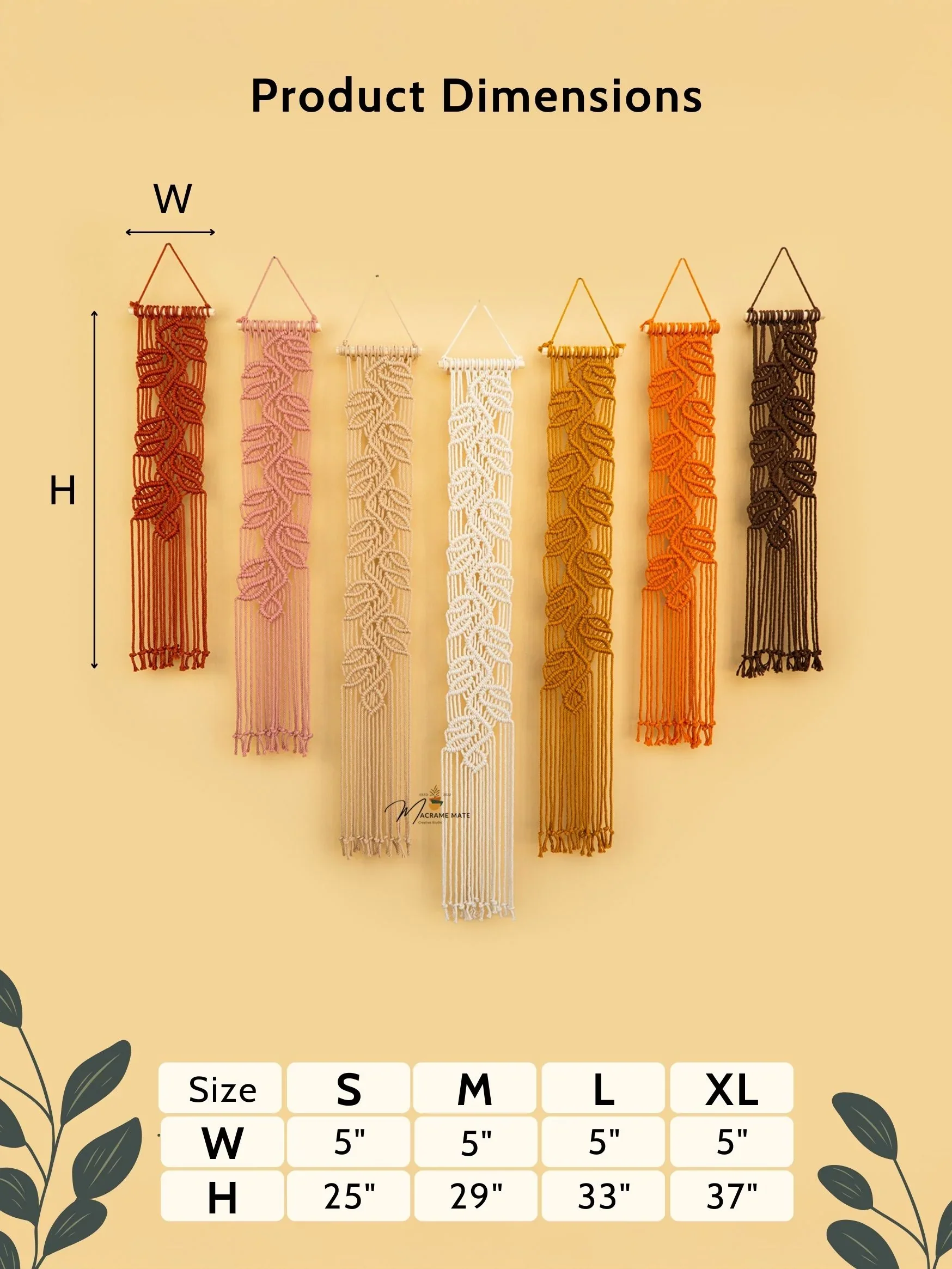 Vela Pink Earth Macrame Wall Hangings - Image 3