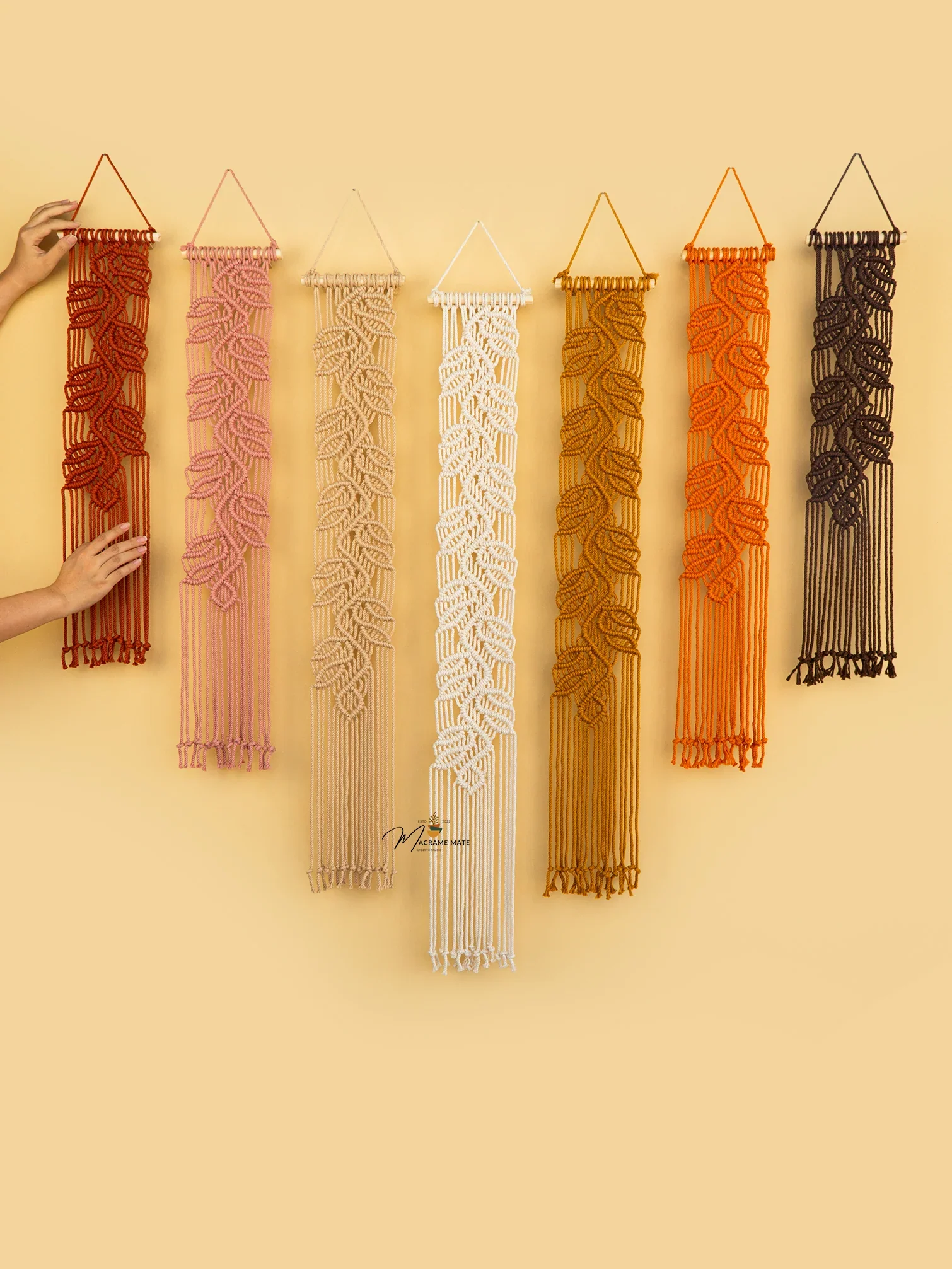 Vela Pink Earth Macrame Wall Hangings - Image 7