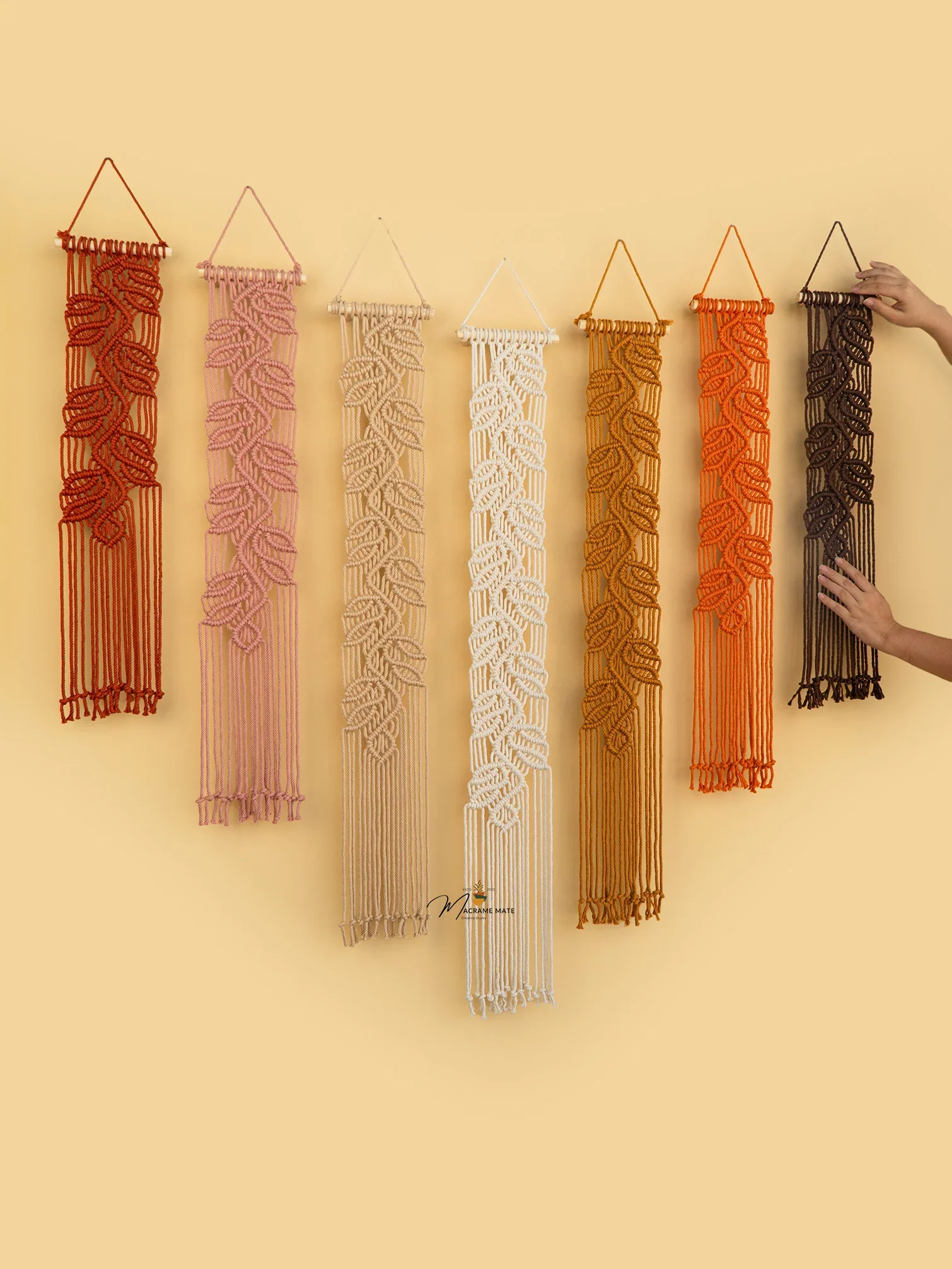 Vela Pink Earth Macrame Wall Hangings - Image 8