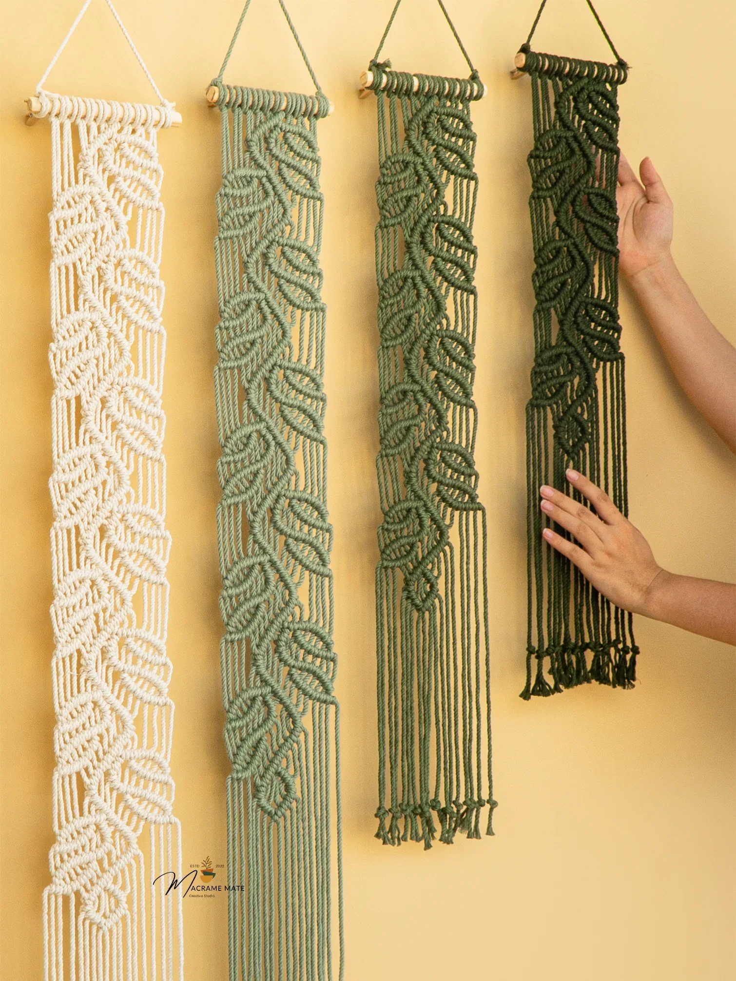 Vela Pink Green Macrame Wall Hangings - Image 10