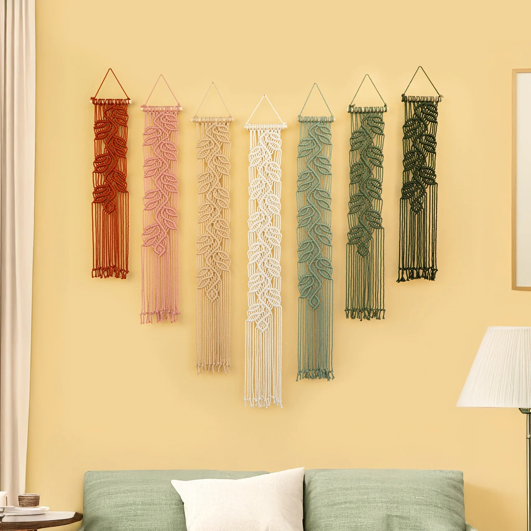 Vela Pink Green Macrame Wall Hangings - Image 11