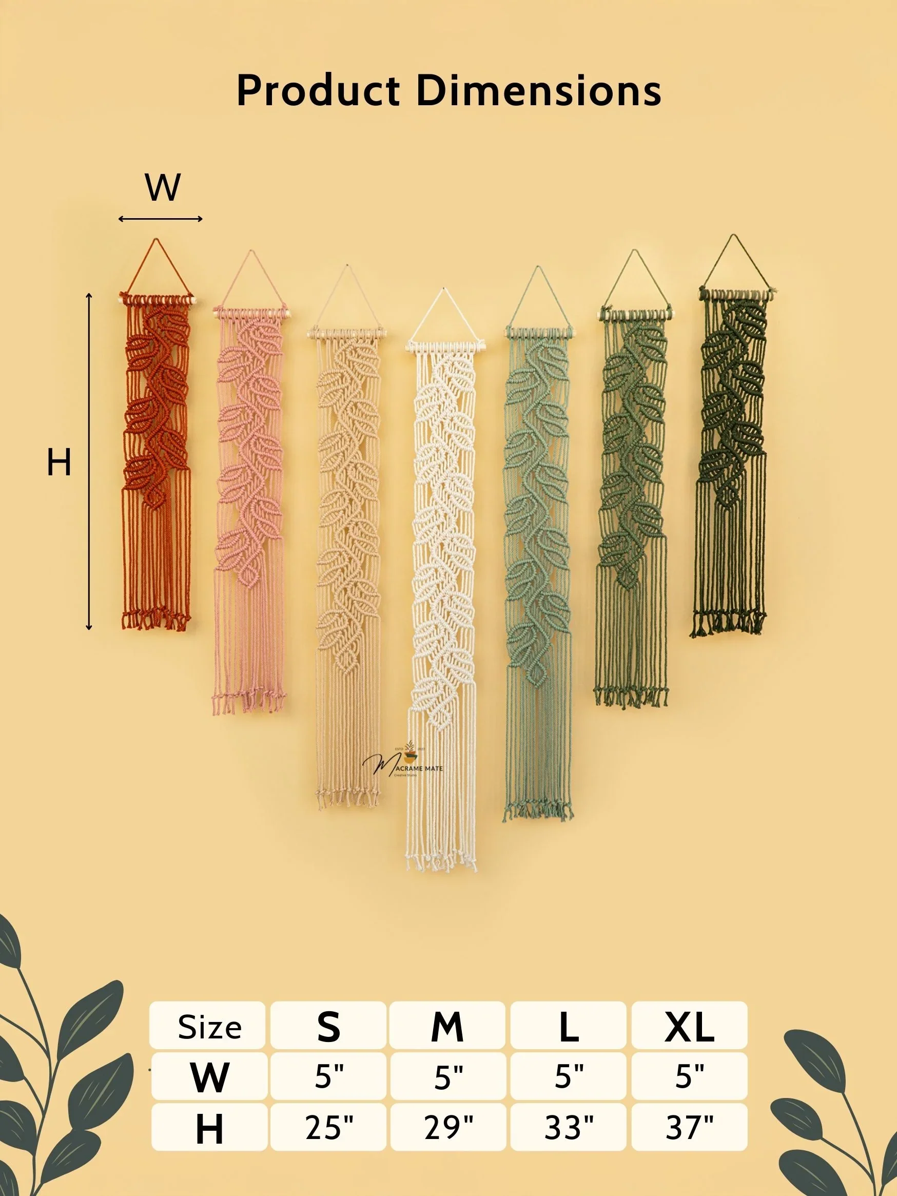 Vela Pink Green Macrame Wall Hangings - Image 3