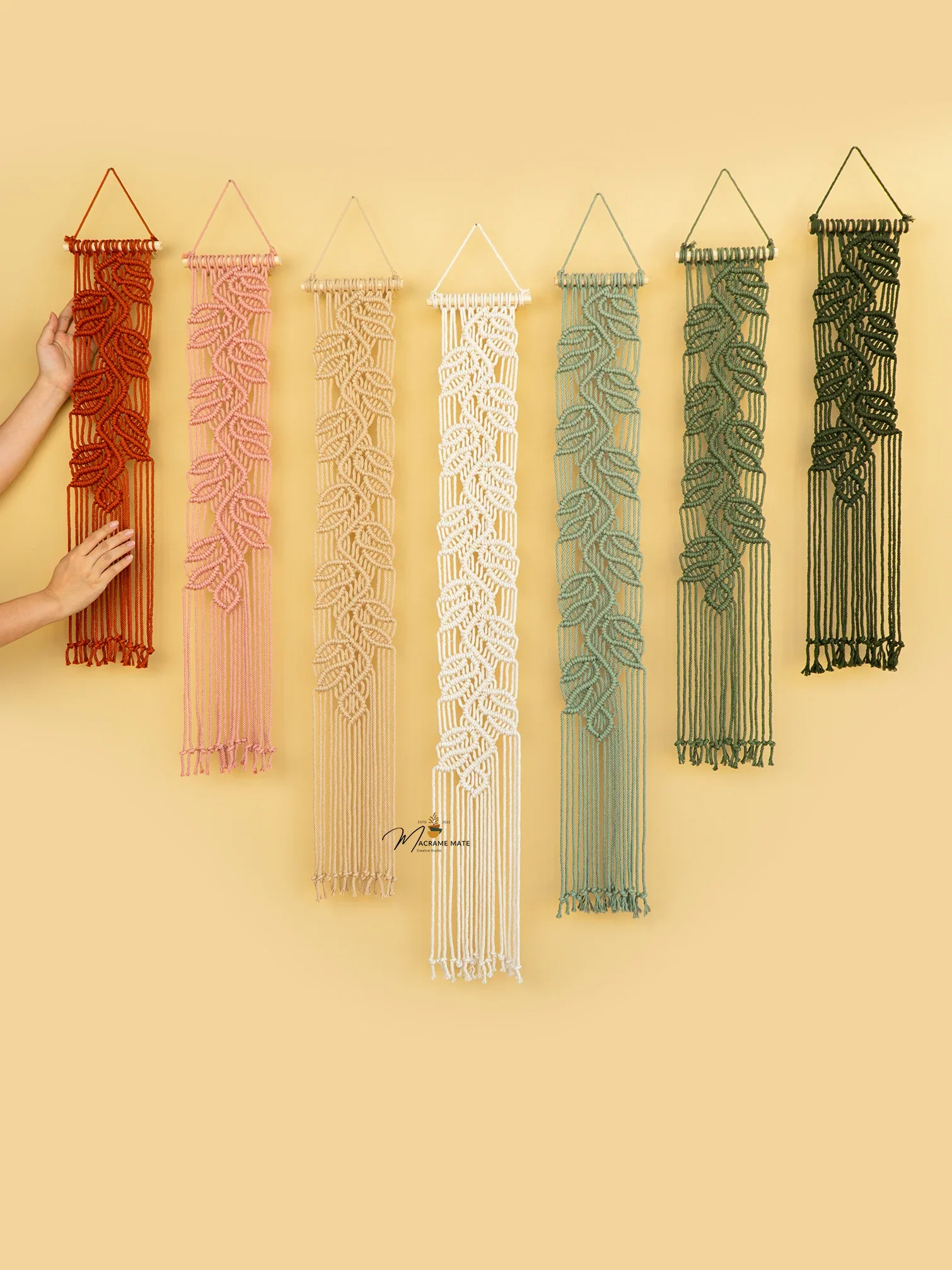 Vela Pink Green Macrame Wall Hangings - Image 7