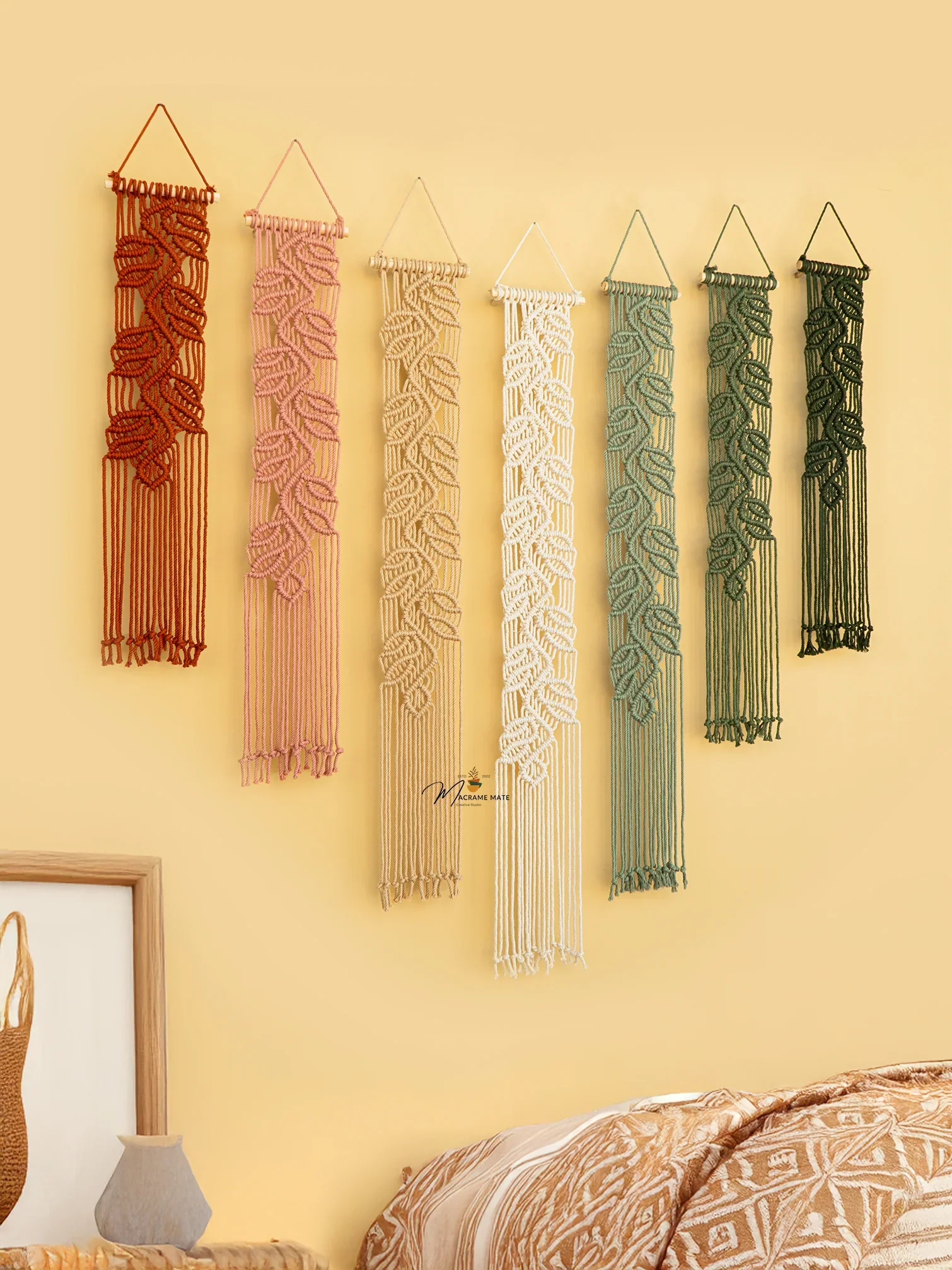 Vela Pink Green Macrame Wall Hangings - Image 8