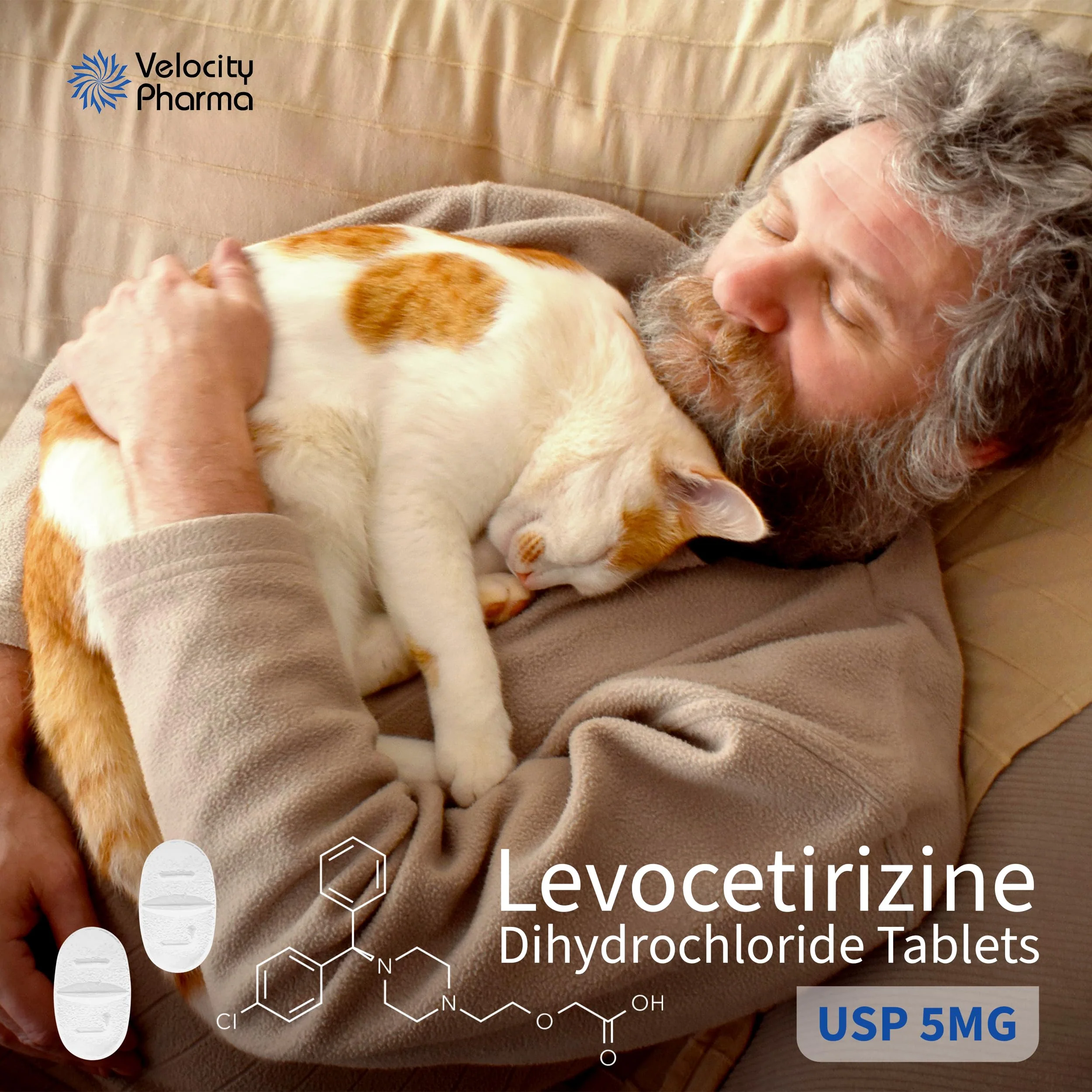 Velocity Pharma Levocetirizine Dihydrochloride 5mg USP Tablets, 24 Hour Allergy Relief Non-Drowsy Antihistamine, 360 Count - Image 5