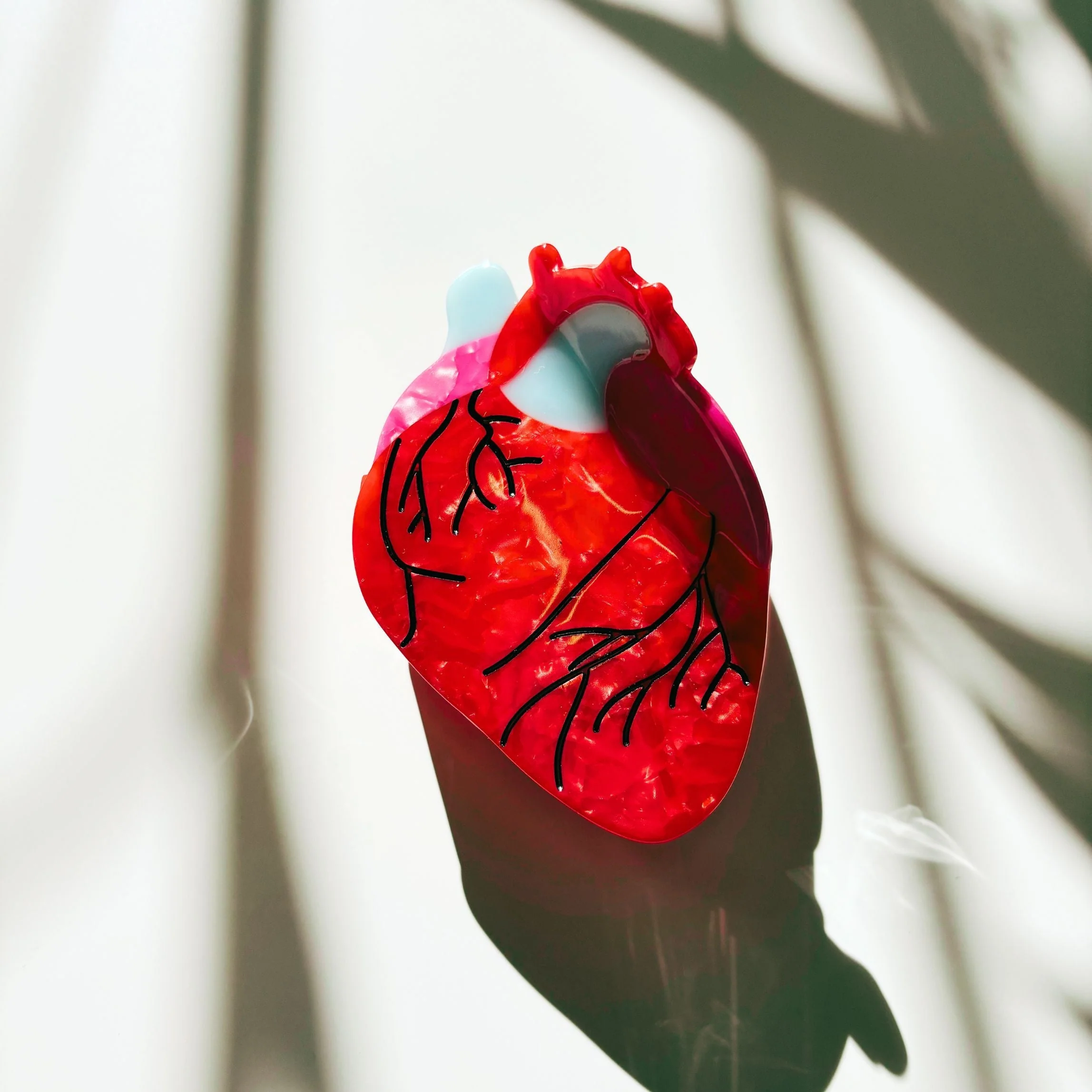 Velvet Claws Anatomical Heart Hair Clip | Red Heart Shaped Claw Clip