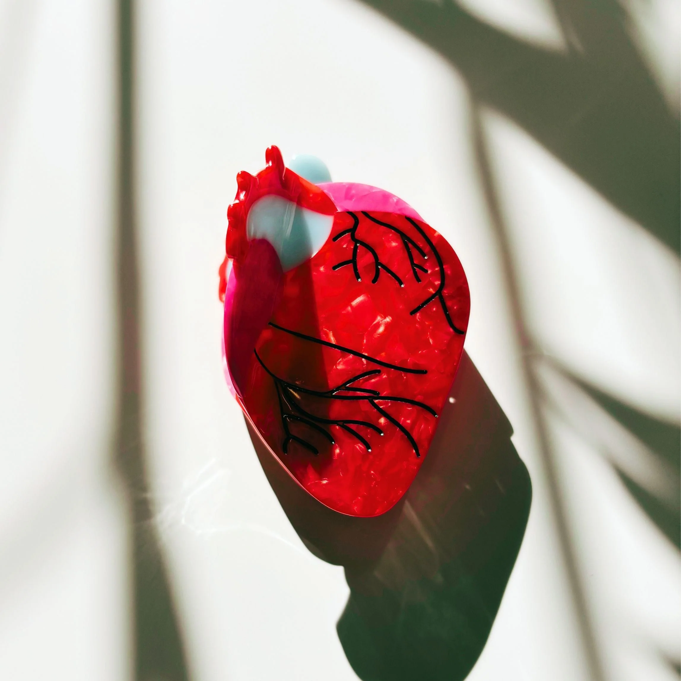 Velvet Claws Anatomical Heart Hair Clip | Red Heart Shaped Claw Clip - Image 5