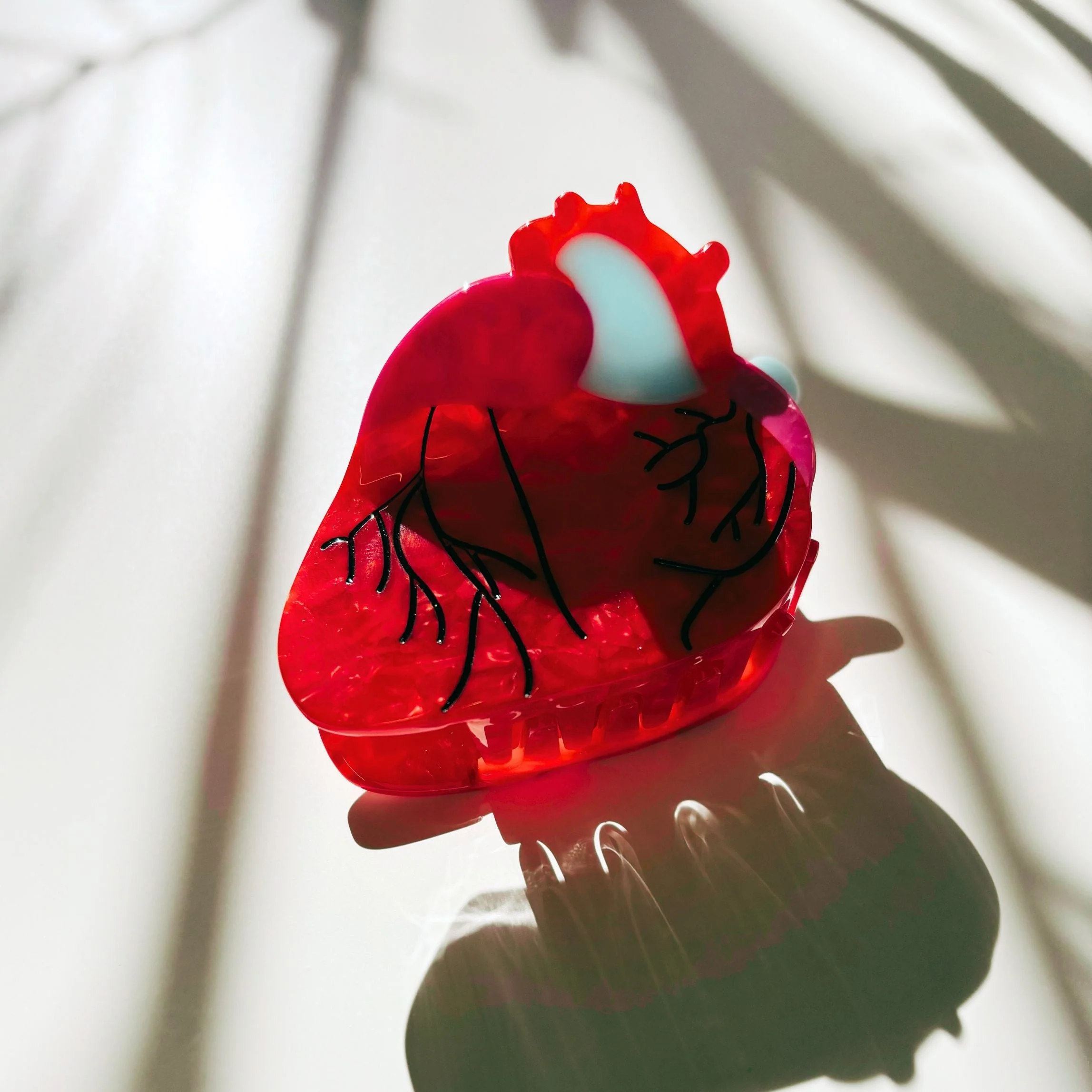 Velvet Claws Anatomical Heart Hair Clip | Red Heart Shaped Claw Clip - Image 6