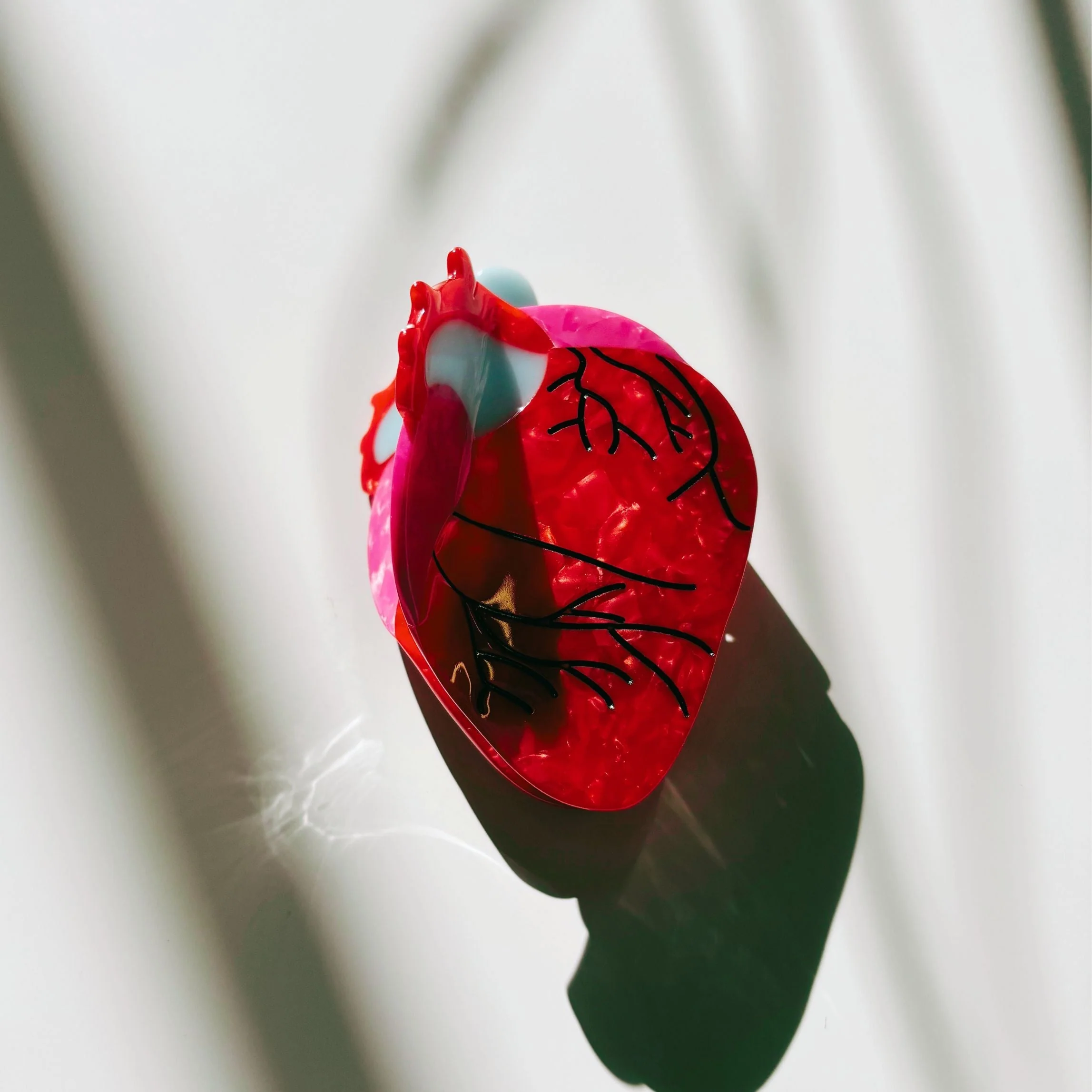 Velvet Claws Anatomical Heart Hair Clip | Red Heart Shaped Claw Clip - Image 7