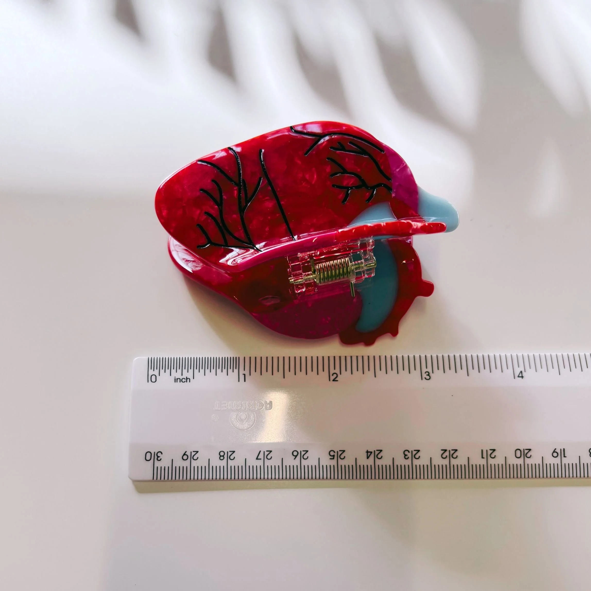 Velvet Claws Anatomical Heart Hair Clip | Red Heart Shaped Claw Clip - Image 8