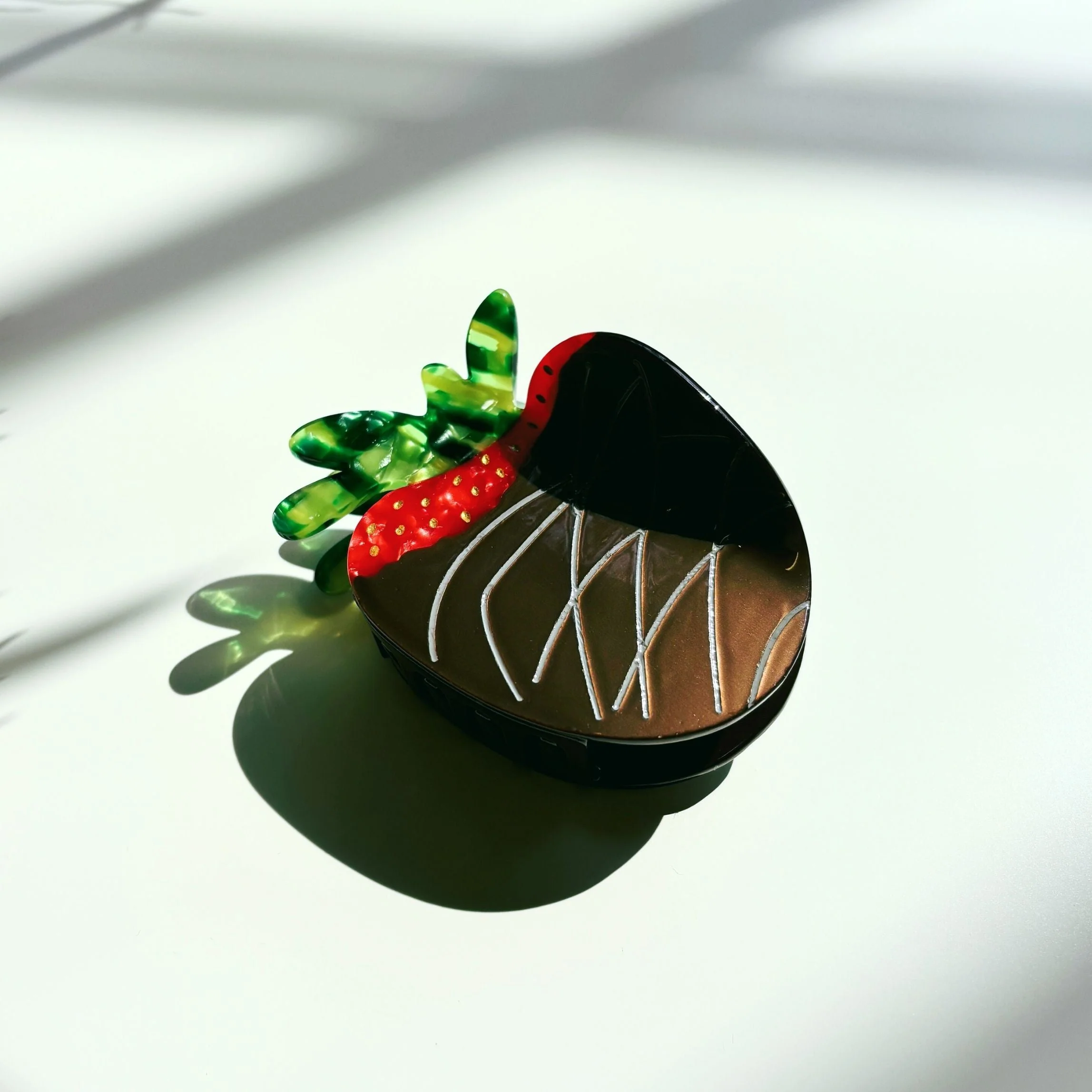 Velvet Claws Chocolate Covered Strawberry Hair Clip - Image 5