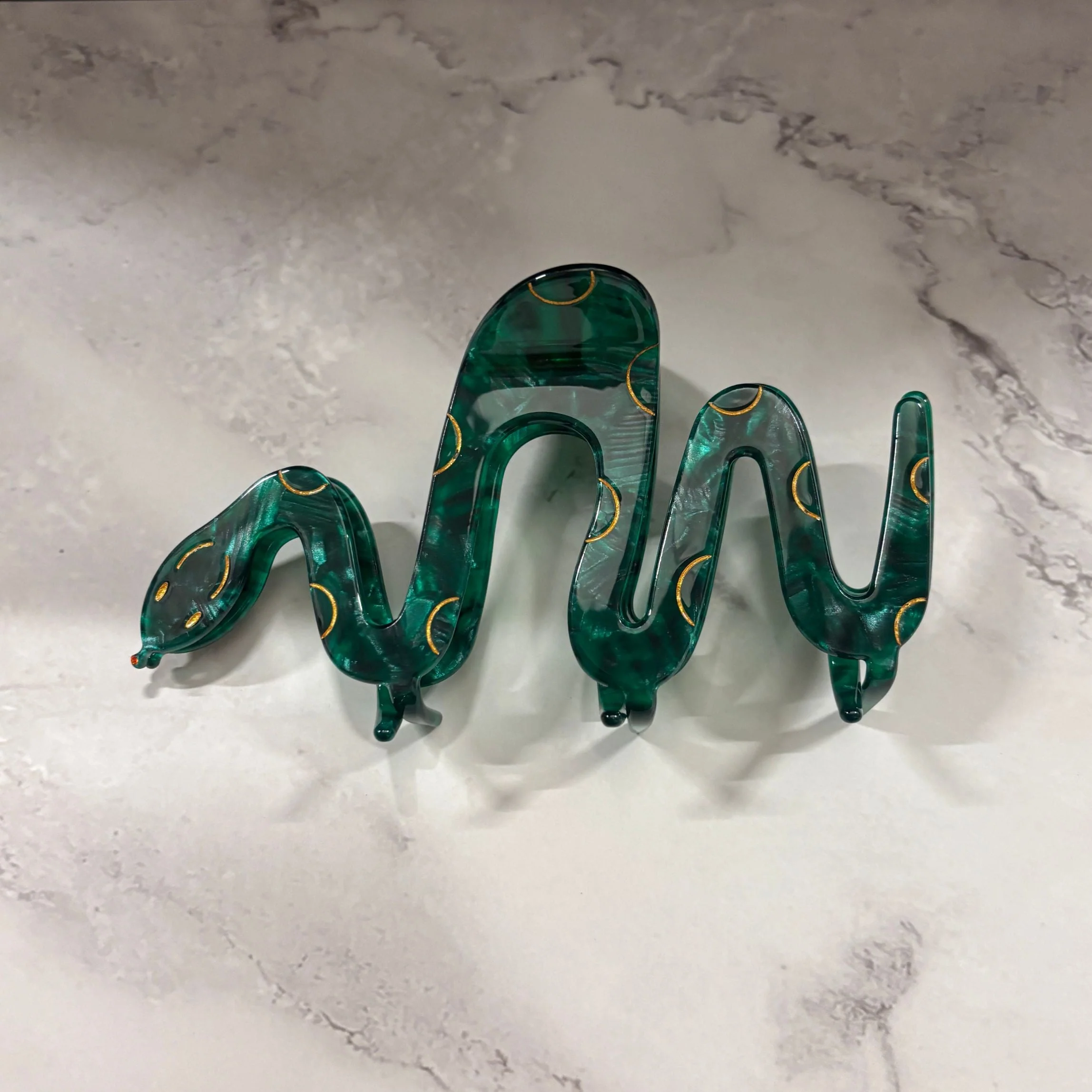 Velvet Claws Cleopatra Green Snake Hair Claw - Image 12