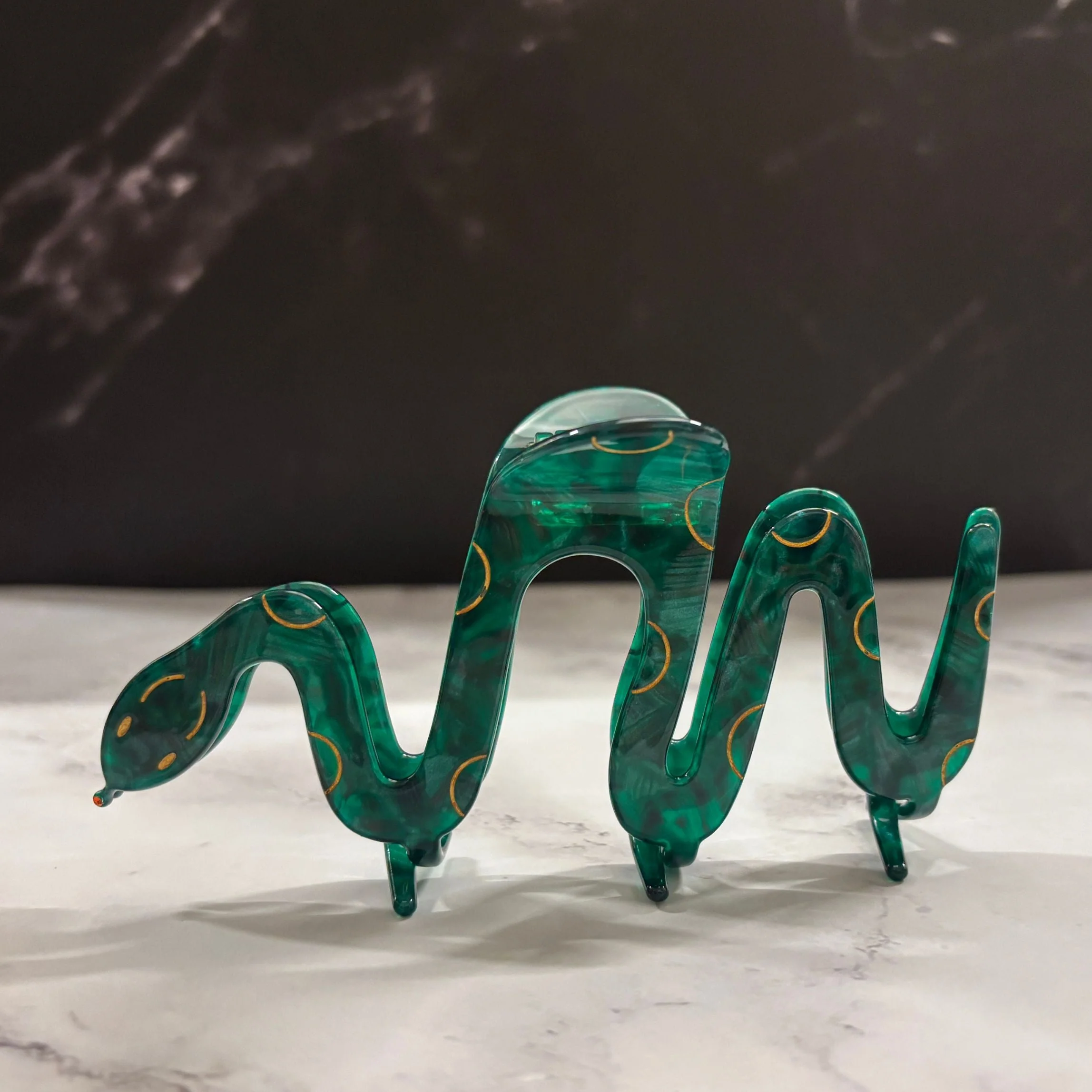 Velvet Claws Cleopatra Green Snake Hair Claw - Image 3