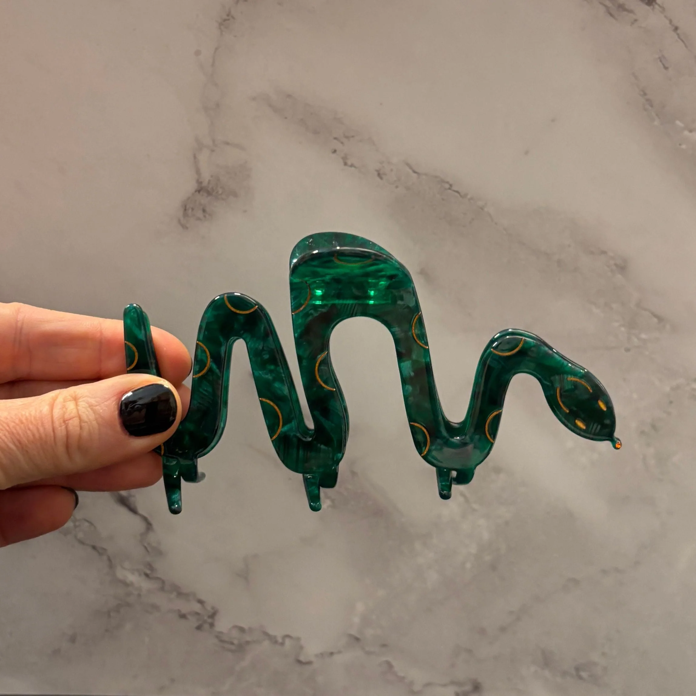 Velvet Claws Cleopatra Green Snake Hair Claw - Image 5