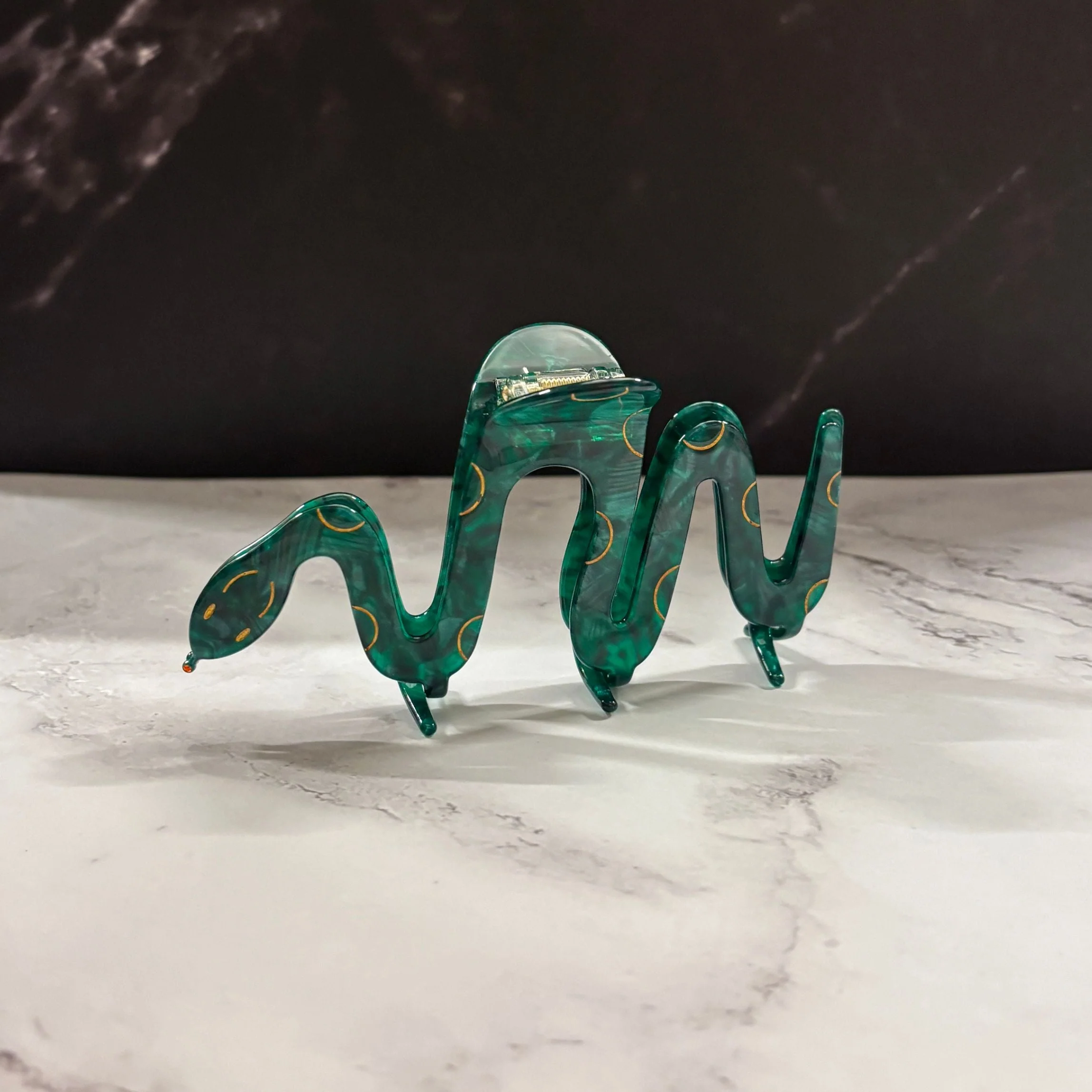Velvet Claws Cleopatra Green Snake Hair Claw - Image 7