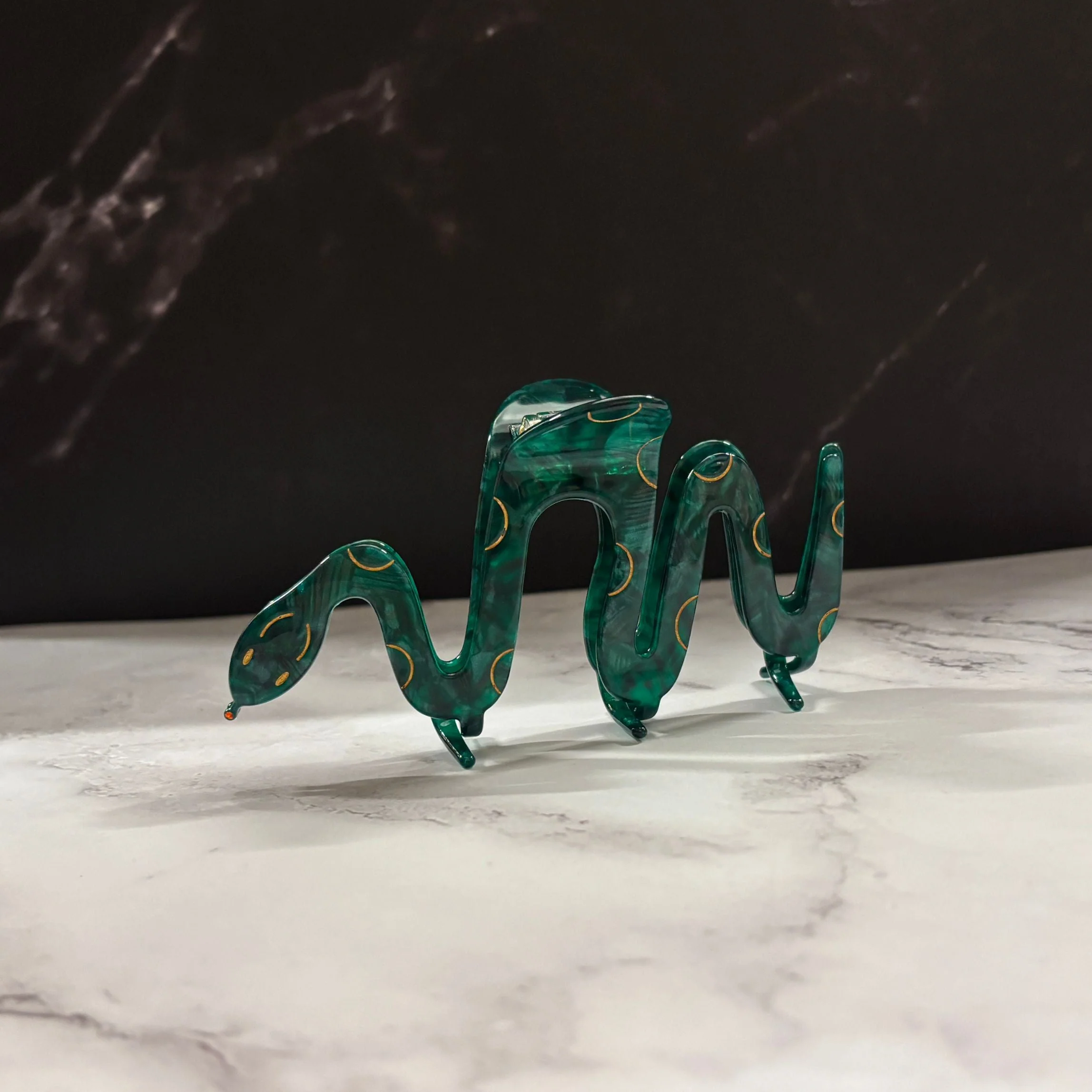 Velvet Claws Cleopatra Green Snake Hair Claw - Image 9